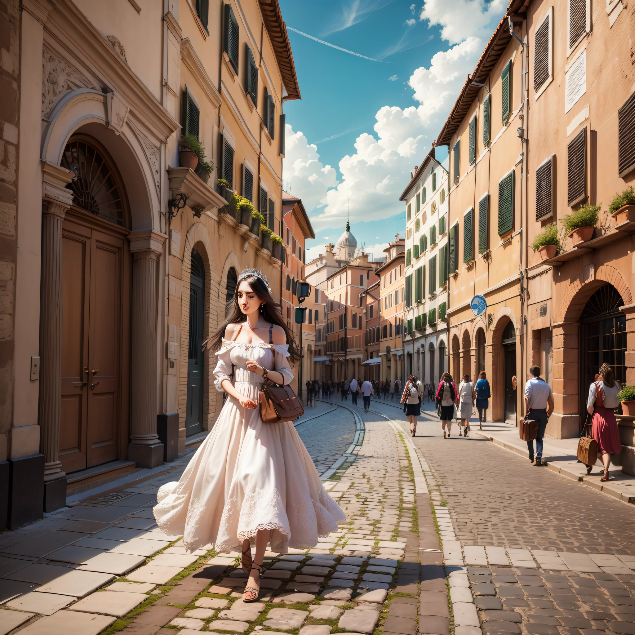 Princess traveling through Rome