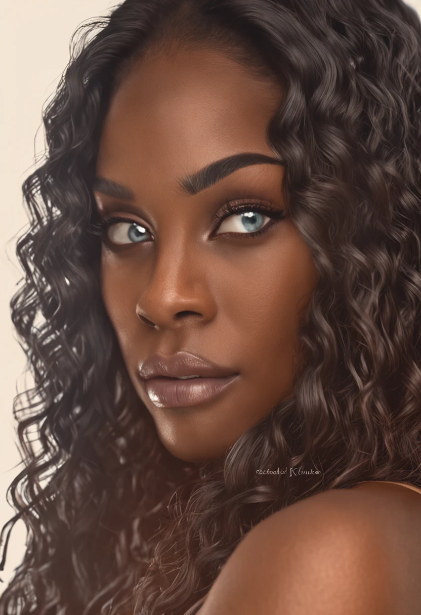 mulher ultra realista linda, olhos pretos, cabelos longos, corpo perfeito, nua