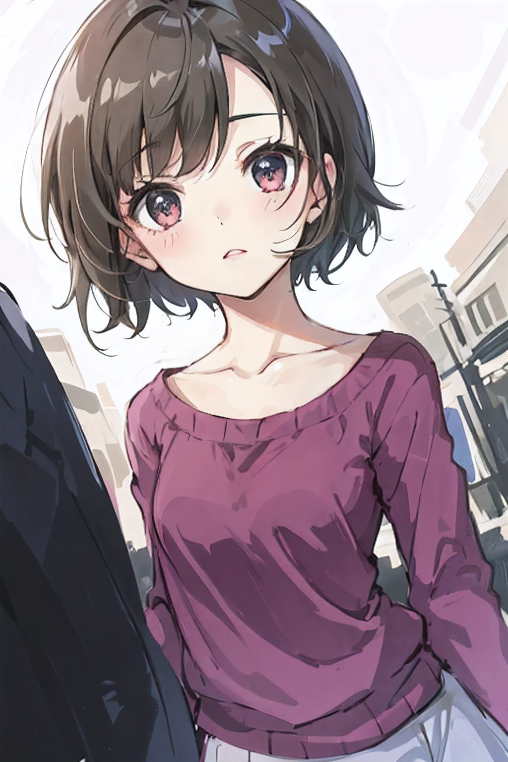 "cute and adorable moe girl in a nighttime setting"