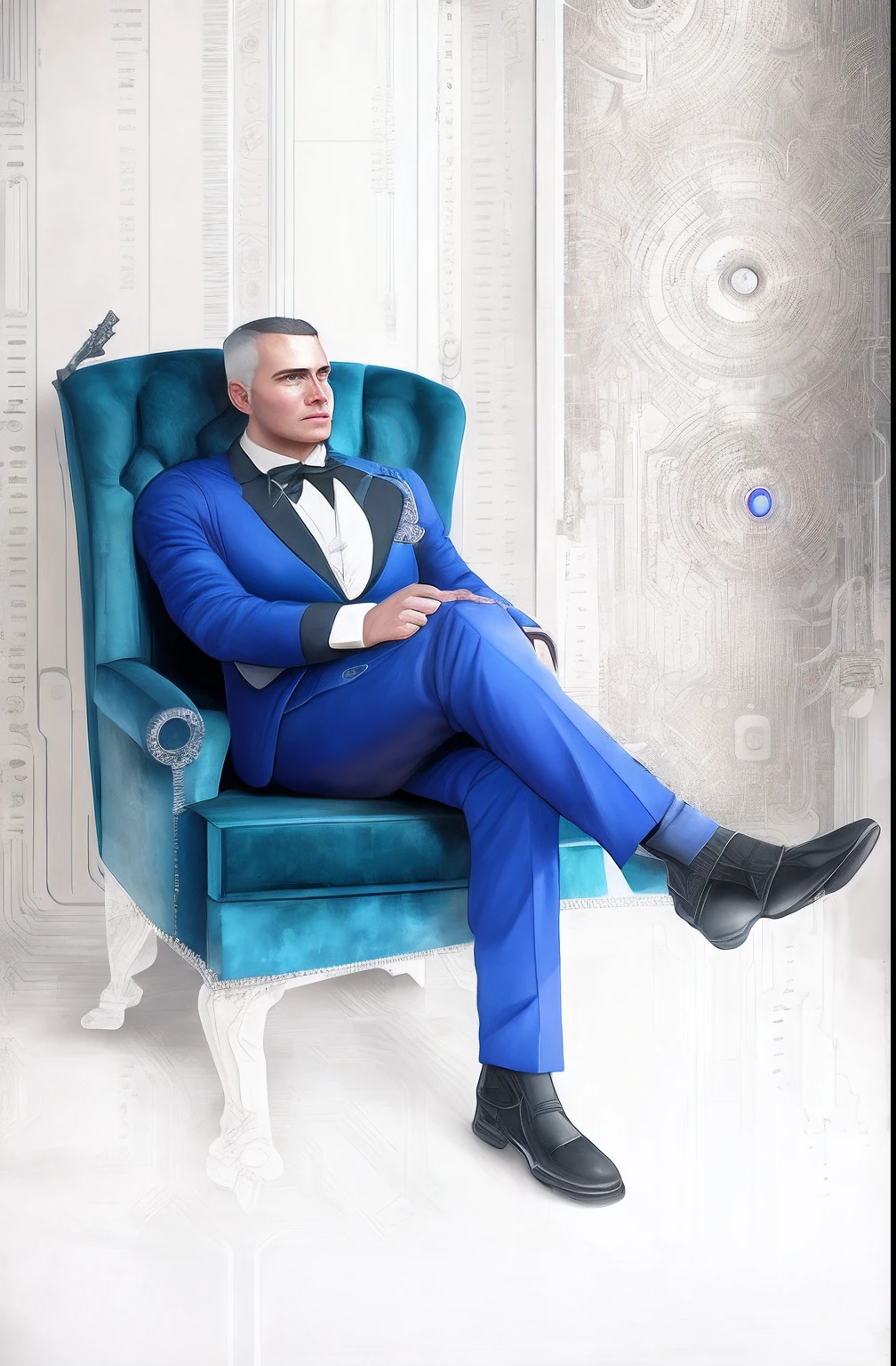 Full-length cyborg | Full-length portrait| Detailed Face| Symmetrical| steampunk| Cyberpunk| cyborg| intricate detail| Scale| hyperrealistic| Cinematic Lighting| Digital Art| Concept Art| mdjrny-v4 style