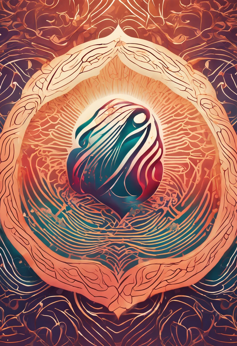 "Design a captivating logo featuring a dynamic heart symbol embracing a gentle wave pattern, embodying a radiant sense of wellbeing. Illuminate the logo with dynamic and artistic lighting, capturing a sense of life and vitality. The design should be detailed, realistic, and embody the essence of holistic living.