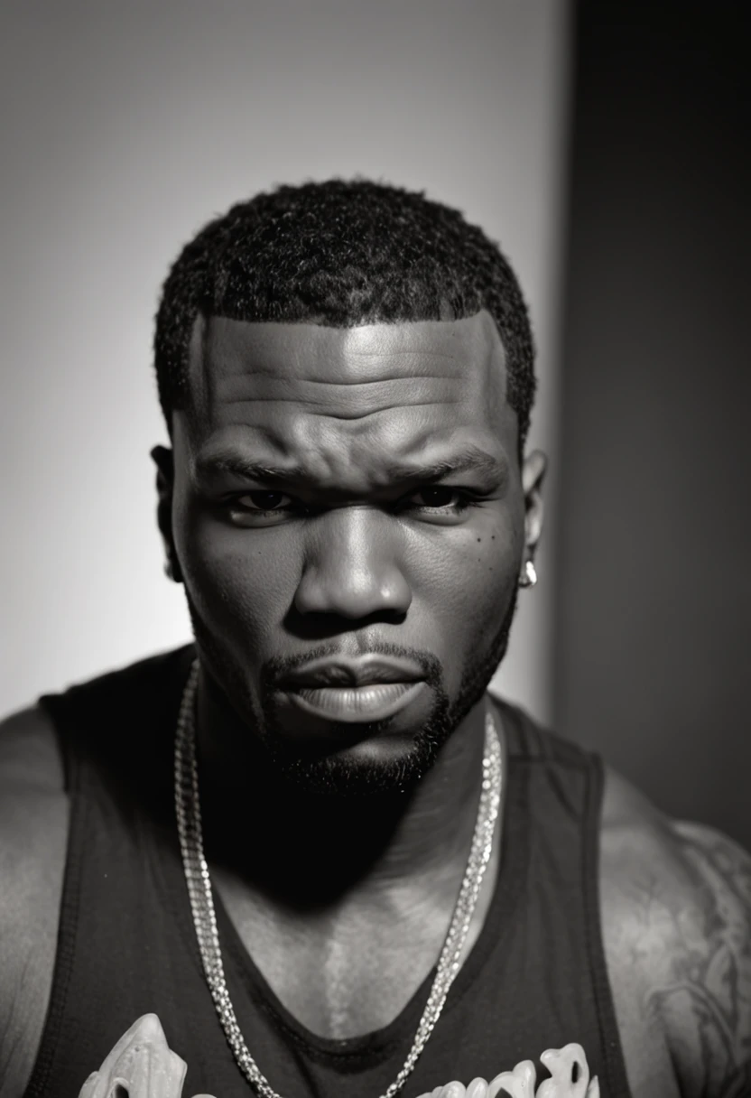 50 cent fumando maconha imagem preto e branco estiloso gangster