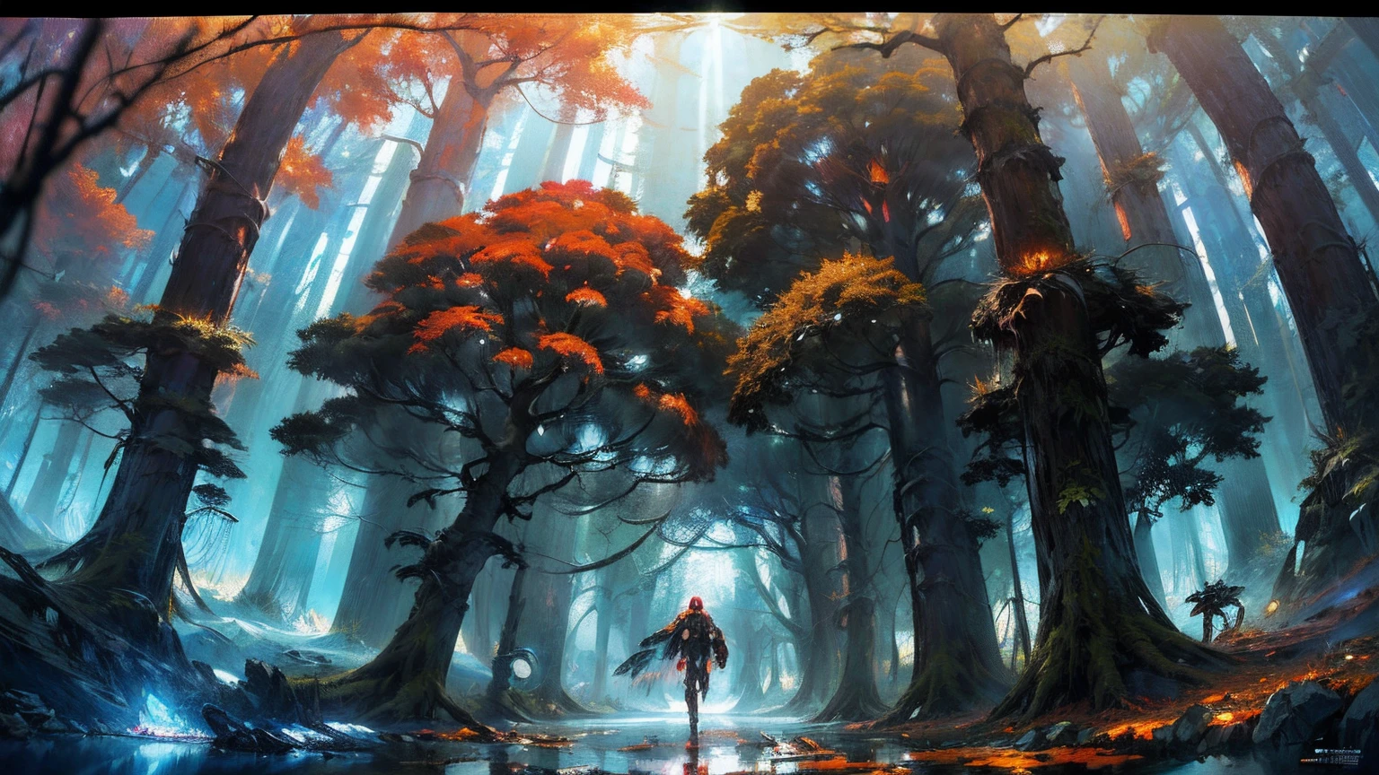 (masterpiece), (best_quality), (ultra-detailed), (illustration), ("the Supernatural Nexus, Radiant":1.2), (masterpiece), (best_quality), (illustration), anime movie background, (official art:1.49), photogenic location design, a (Biopunk:1.3) Argentine autumn forest[, trending on artstation::0.4], fisheye lens, absurdres se, artstation::2.5, octane