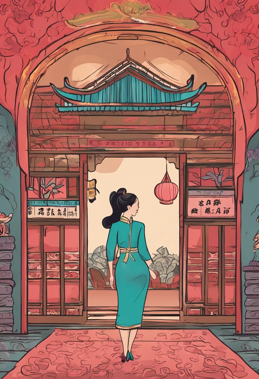 Big-breasted beauties wear cheongsam and their breasts are so big they can't hold their clothes.