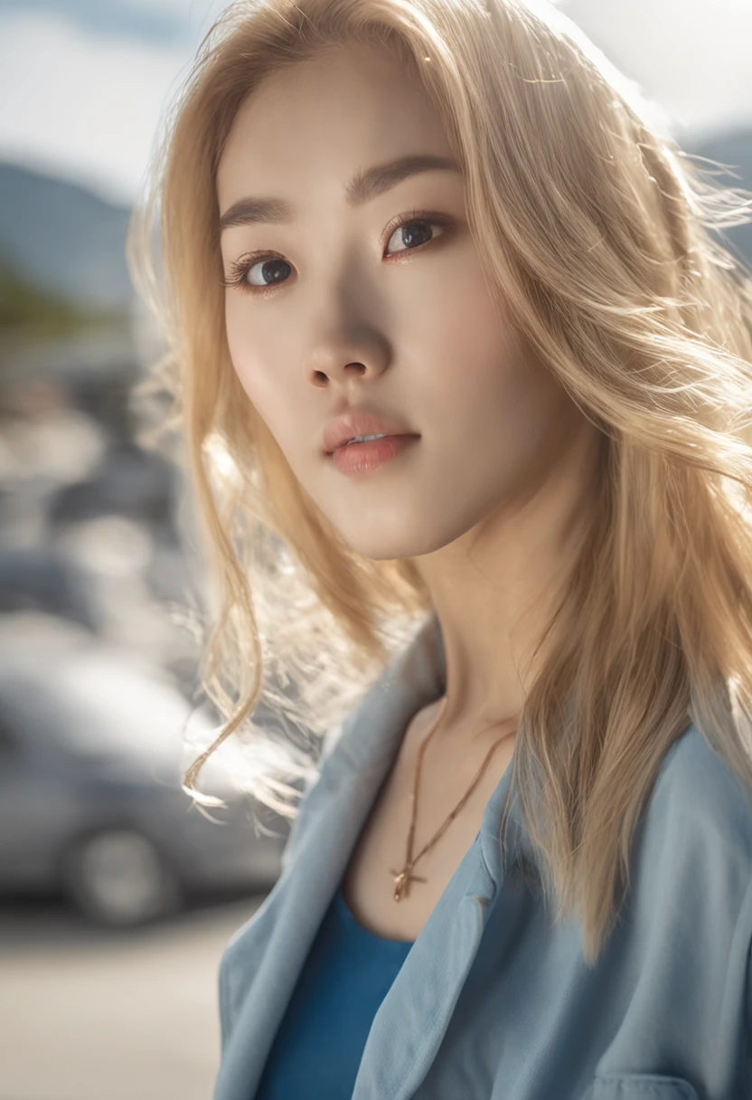 blond woman with blue eyes and long blond hair posing for a picture, digital art by Jason Chan, shutterstock, digital art, gorgeous young korean woman, beautiful asian girl, beautiful south korean woman, beautiful young korean woman, asian beautiful face, beautiful asian woman, korean girl, beautiful young asian woman, beautiful blonde girl, blonde hair blue eyes, young asian girl
