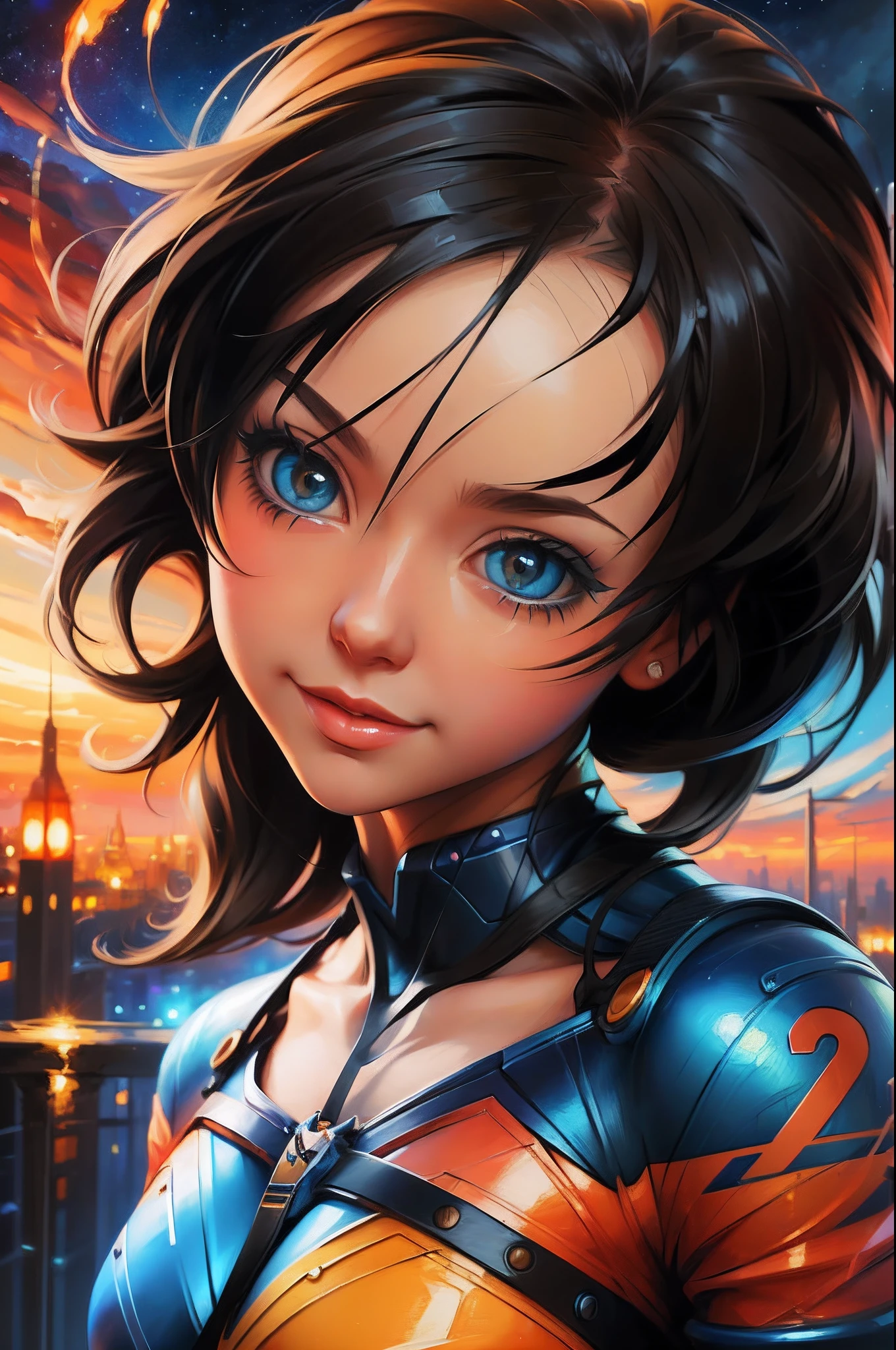 Cute Little Scatgirl, Позирование viva, ((style artgerm)), Palette knife-oil painting, Detailed Illustration, ((Best Quality, tmasterpiece)), Extreme detailing, 8K