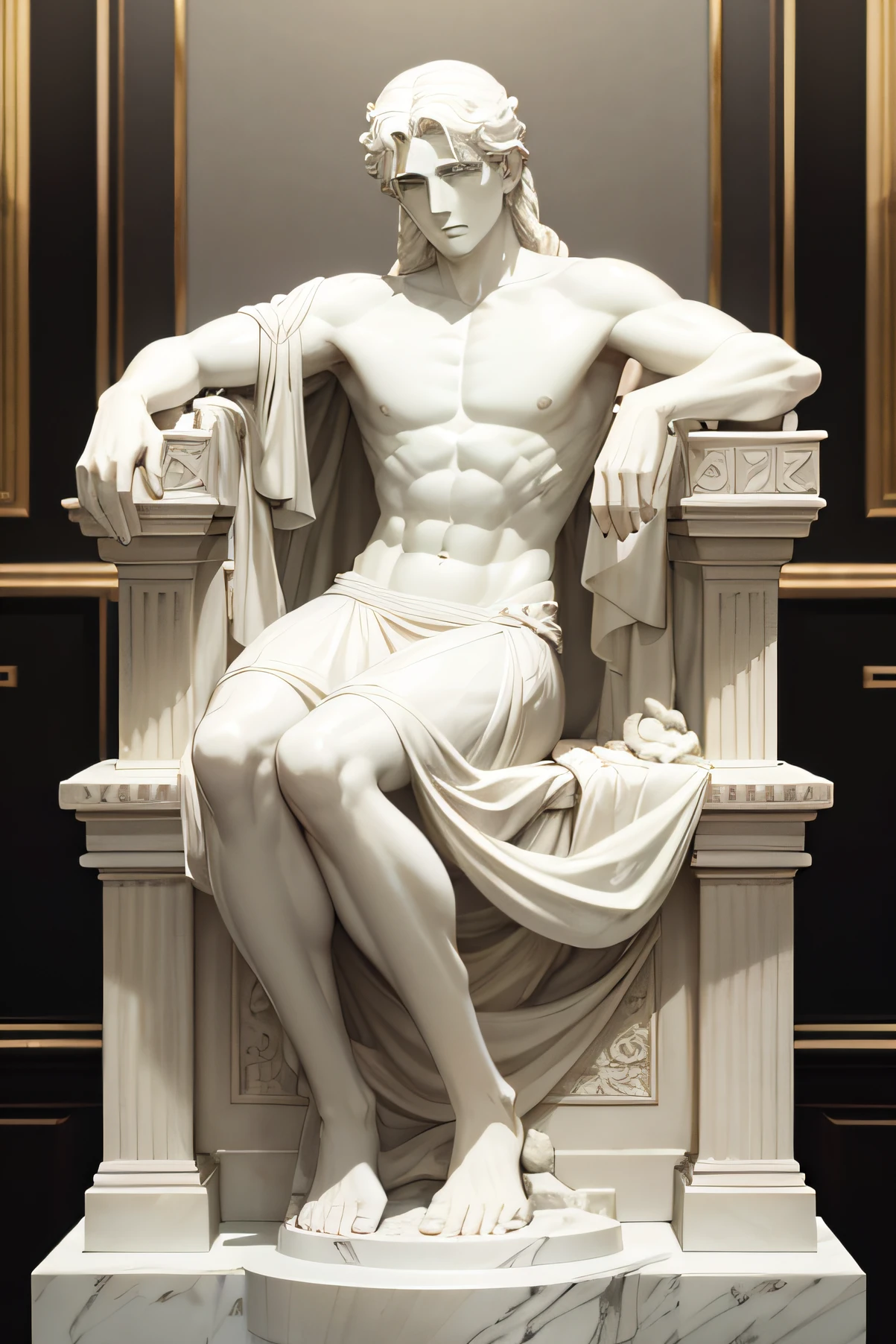 A marble statue in neoclassical style depicting the revered ancient Greek playwright Aesch