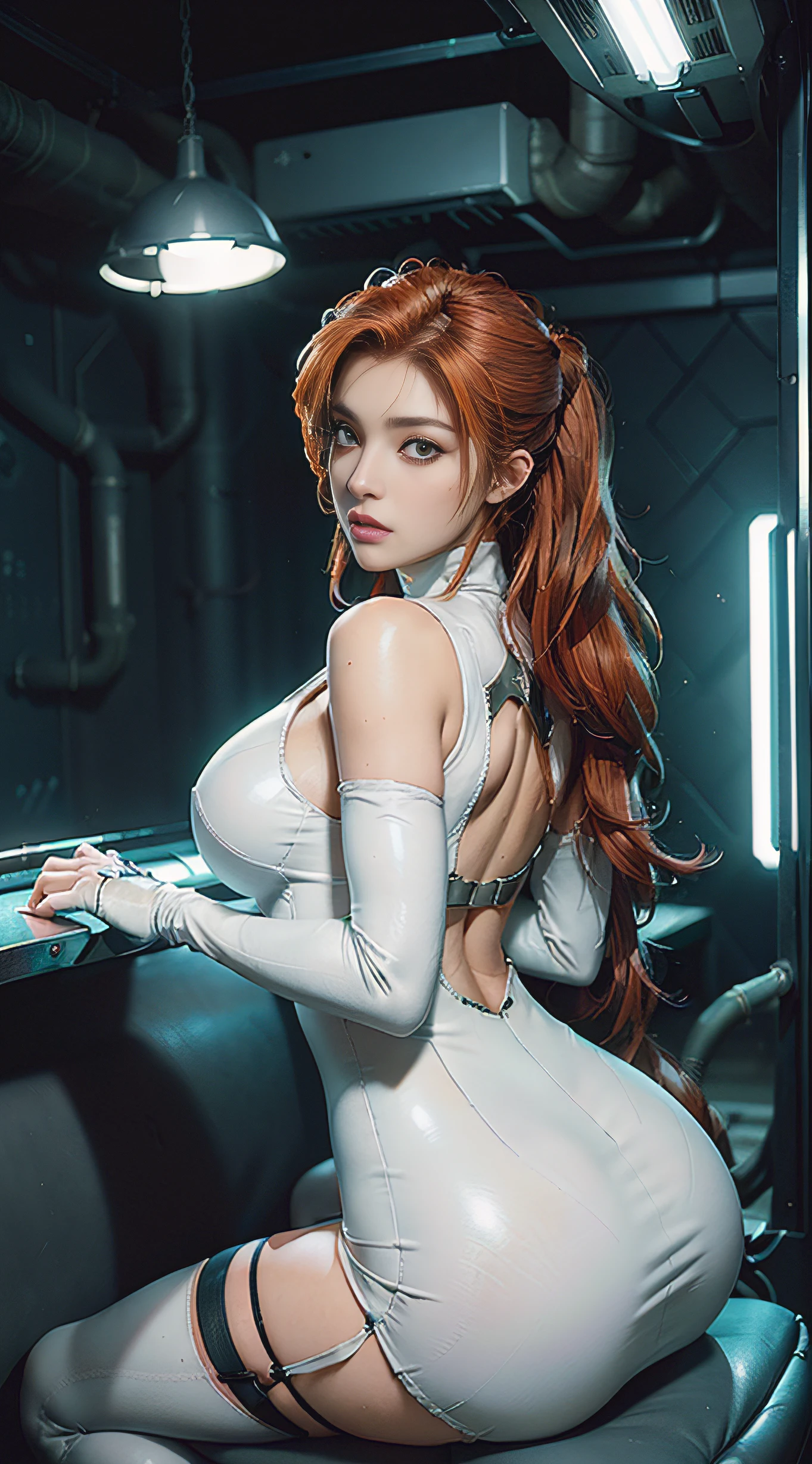 anime girl in a school uniform standing in a hallway, magical school student uniform, a hyperrealistic schoolgirl, a hyperrealistic schoolgirl, cloth sim, visual novel cg, ((​masterpiece)), Beautiful Cyberpunk Woman Image, (HighDynamicRange), NVIDIA RTX, Unreal 5, PBR Texturing, Anisotropy Filtering, Maximum clarity and sharpness, Albedo and specular maps, Accurate simulation of light-material interactions, Octane Rendering, Wide aperture, White Balance, thirds rule, Unripe, ((Very cute woman gets futuristic cyberpunk hotel bodysuit completely torn sexy)), a picture, Dark gray background, ((1 Girl Glen's eyes and gorgeous orange hair, juicy lips)), Sexy ass soft breasts and white skin, Beautiful Caucasian woman in T pose, ((Very soft breasts)), hyperdetailed face, ((Bodies connected to multiple pipes and machines)), ((Sexy view from behind), posterior view, ((nudde)), Pose with emphasis on the buttocks, Looking from behind, nudde, barechested, ((Pose like an actress)), RAW, Masterpiece, Ultra Fine Photo,, Best Quality, Ultra High Resolution, Photorealistic, Sunlight, Full Body Portrait, Stunningly Beautiful,, Dynamic Poses, Delicate Face, Vibrant Eyes, (Side View) , she wears futuristic Batman costume, skinny leather, turtleneck top, off shoulders, sitting on a leather sofa, very detailed background, detailed face, detailed tidy background, gorgeous, Milky white, high detailed skin, realistic skin detail, visible pores, sharp focus, volumetric fog, 8k uhd, dslr, high quality, film grain, fair skin, photorealism, lomography, in a future utopia metropolis, seen from below, transparent inlays in dress, short dress, huge room:1.3
