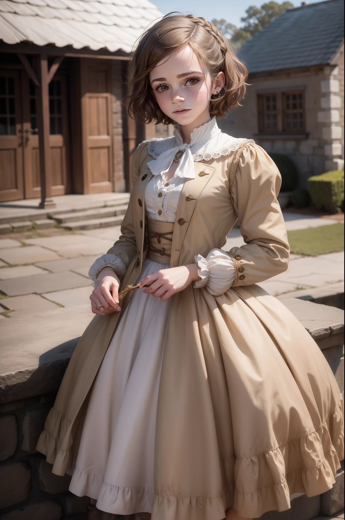 tween Emma Watson dressed in 1750's clothes
