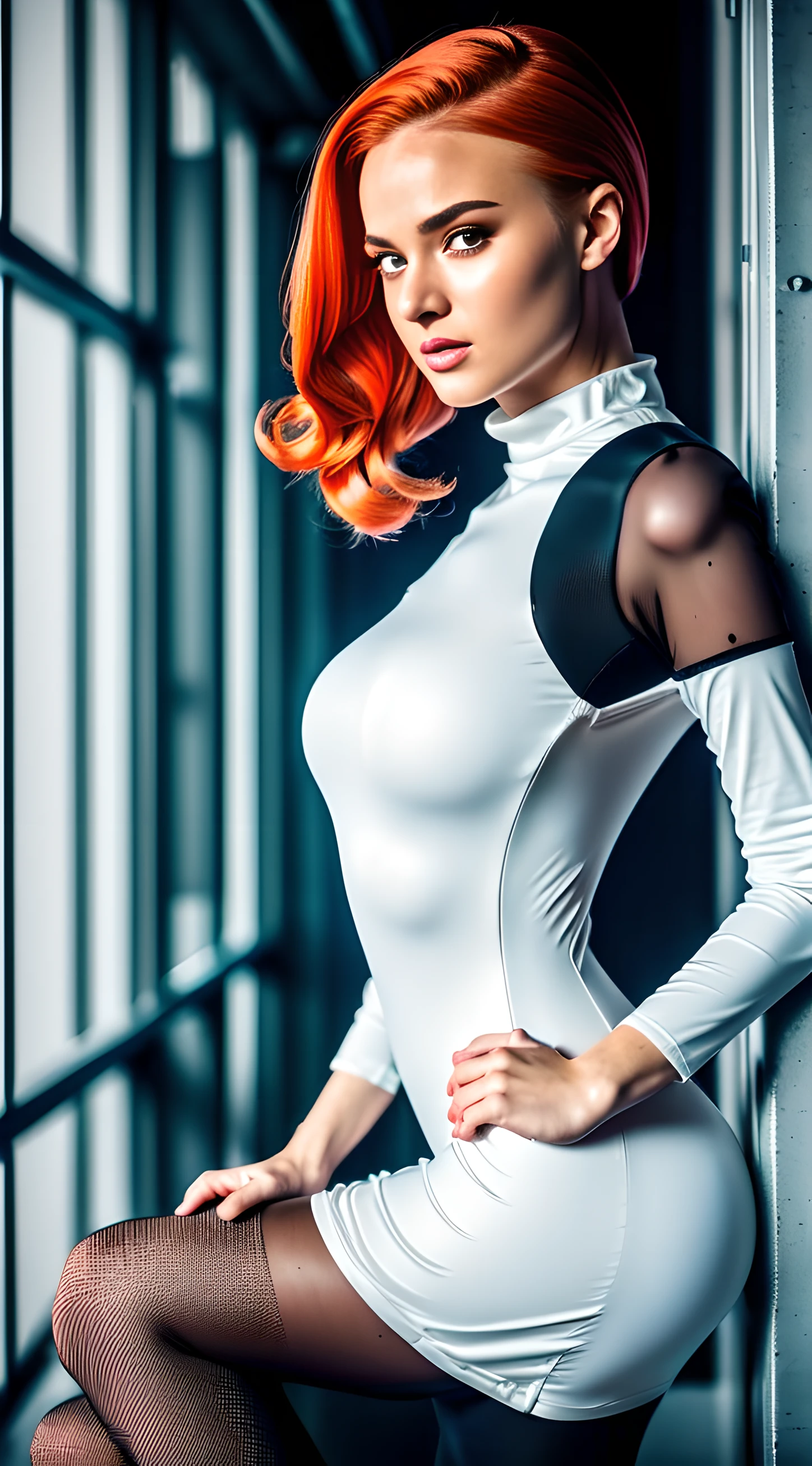 anime girl in a school uniform standing in a hallway, magical school student uniform, a hyperrealistic schoolgirl, cloth sim, visual novel cg, ((masterpiece)), Beautiful Cyberpunk Woman Image, (HighDynamicRange), NVIDIA RTX, Unreal 5, PBR Texturing, Anisotropy Filtering, Maximum clarity and sharpness, Albedo and specular maps, Accurate simulation of light-material interactions, Octane Rendering, Wide aperture, White Balance, thirds rule, Unripe, ((Very cute woman gets futuristic cyberpunk hotel bodysuit completely torn sexy)), a picture, Dark gray background, ((1 Girl Glen's eyes and gorgeous orange hair, juicy lips)), Sexy ass soft breasts and white skin, Beautiful Caucasian woman in T pose, ((Very soft breasts)), hyperdetailed face, ((Bodies connected to multiple pipes and machines)), ((Sexy view from behind), posterior view, ((nudde)), Pose with emphasis on the buttocks, Looking from behind, nudde, barechested, ((Pose like an actress)), RAW, Masterpiece, Ultra Fine Photo,, Best Quality, Ultra High Resolution, Photorealistic, Sunlight, Full Body Portrait, Stunningly Beautiful,, Dynamic Poses, Delicate Face, Vibrant Eyes, (Side View) , she wears futuristic Batman costume, skinny leather, turtleneck top, off shoulders, sitting on a leather sofa, very detailed background, detailed face, detailed tidy background, gorgeous, Milky white, high detailed skin, realistic skin detail, visible pores, sharp focus, volumetric fog, 8k uhd, dslr, high quality, film grain, fair skin, photorealism, lomography, in a future utopia metropolis, seen from below, transparent inlays in dress, short dress, huge room:1.3