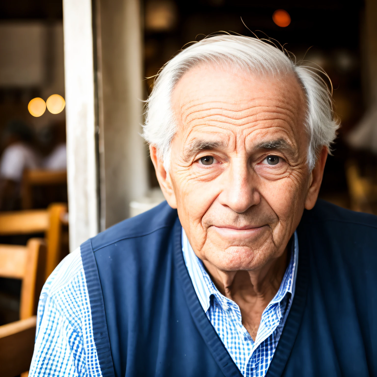 homem mais velho sentado em uma mesa com um prato de comida, O olhar de um idoso, foto do retrato de um homem velho, foto de um homem, um homem de 80 anos, retrato do homem velho, Directed by: Jesper Knudsen, fotografia retrato colorido, homem de cabelos grisalhos escuros, Close portrait, foto de retrato detalhada, uma foto de um homem, Retrato de 50mm