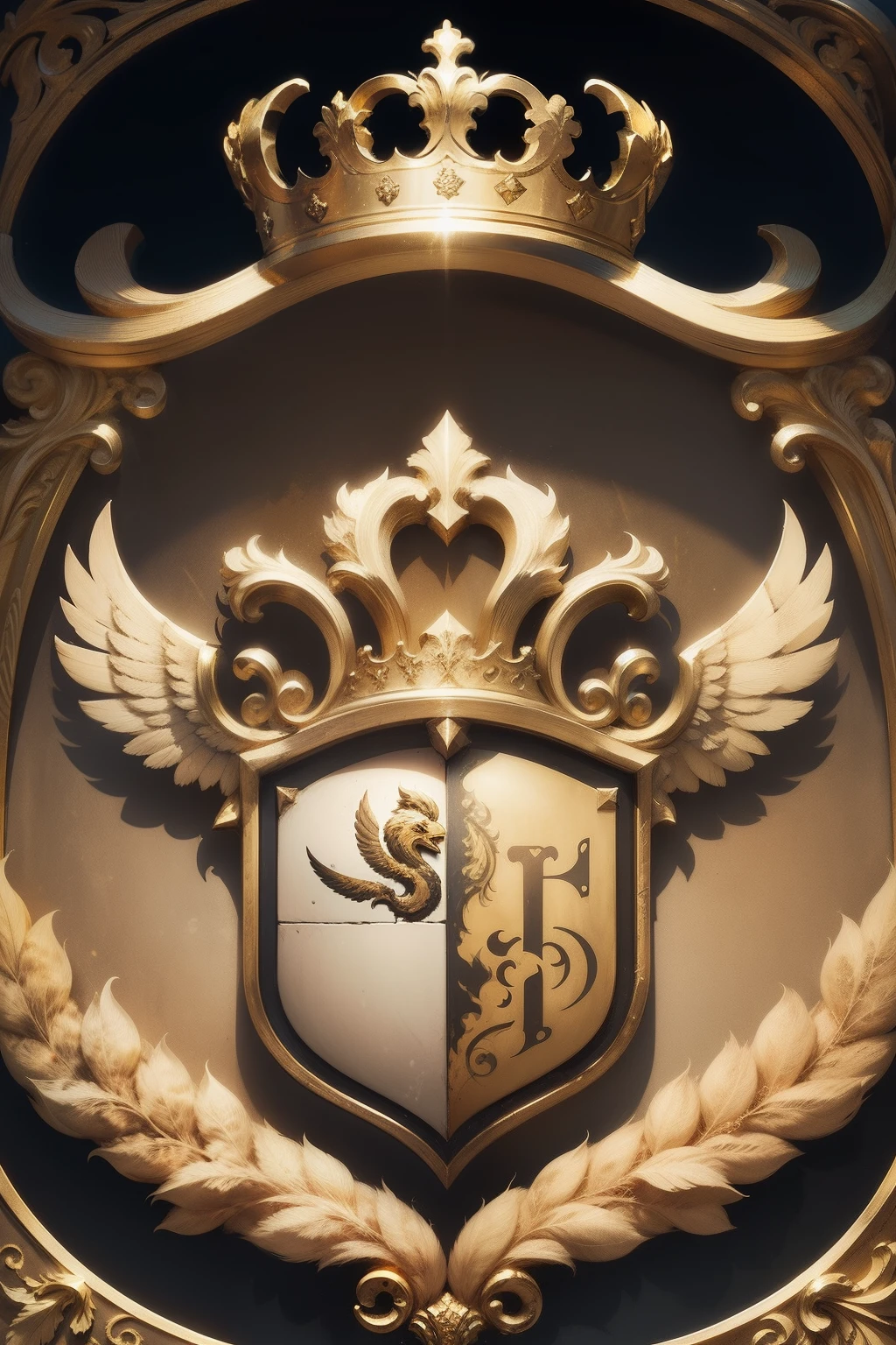 Coat of arms with HH letterers in gold vilings style