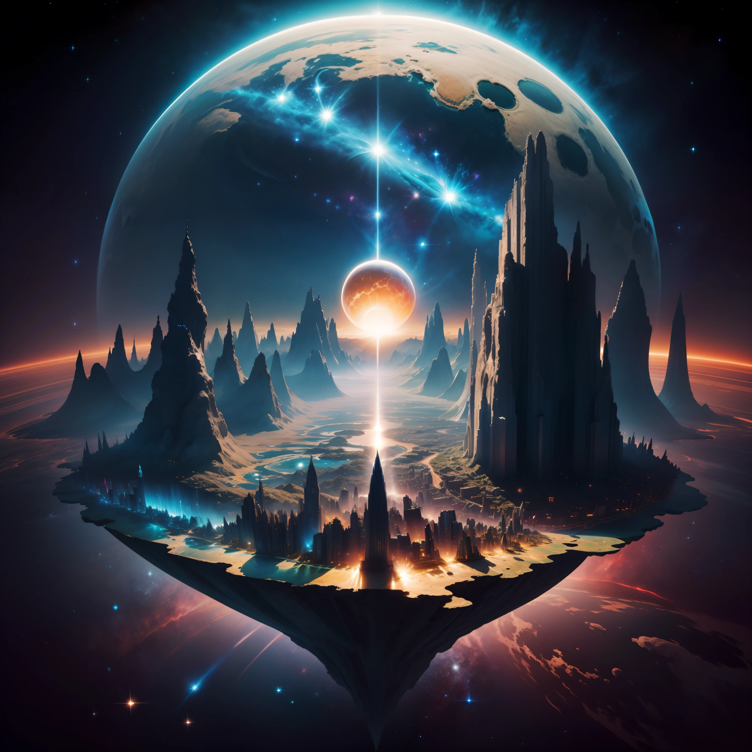 Imagem , planetas , sim sistema solar , universo, cosmo , constellations , nebulosa , image of the mystical universe , fantasia, art abstrata , image in space , view from space , alien city , fantastical , mega cidade , Cida de extraterrestres,