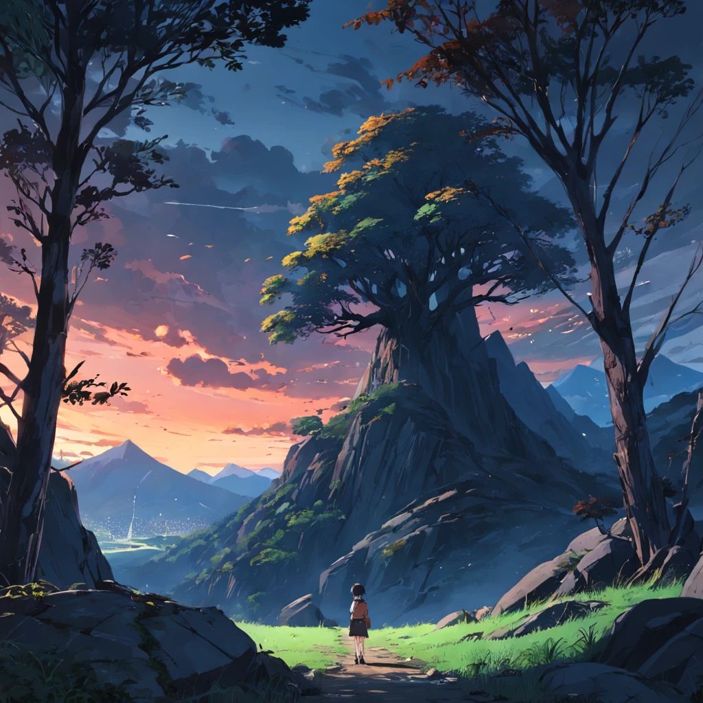 A poor and desolate mountain scene in Aba State。Hilly mountains，The land is barren，Trees are sparse，A desolate sight。