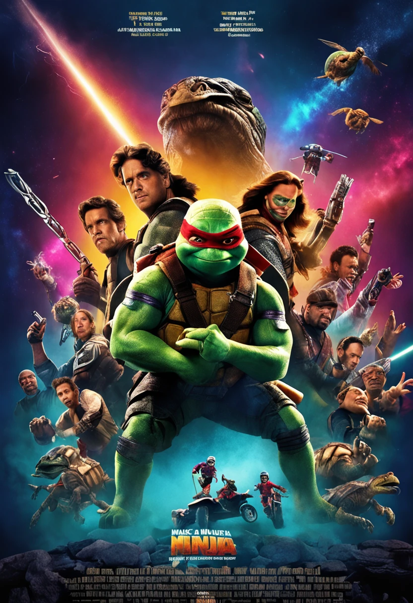 make me a ninja turtle movie poster, highres