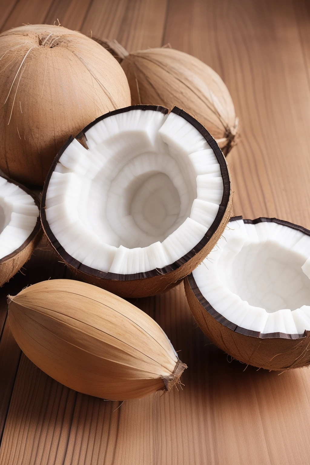 coconut , morangos em volta fundo escuro