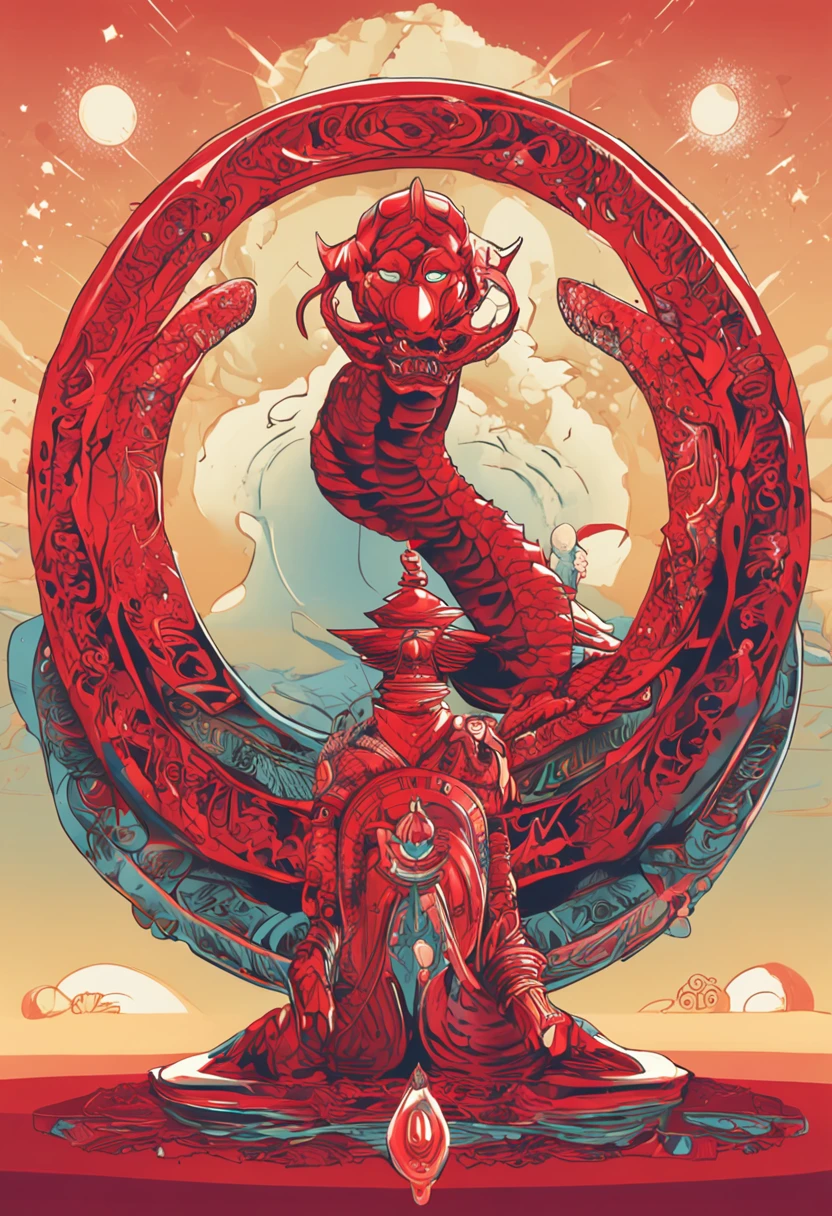 chakra de luz infinita tori vermelho, chute yoko guery, red dragon, medalha redonda, ouro