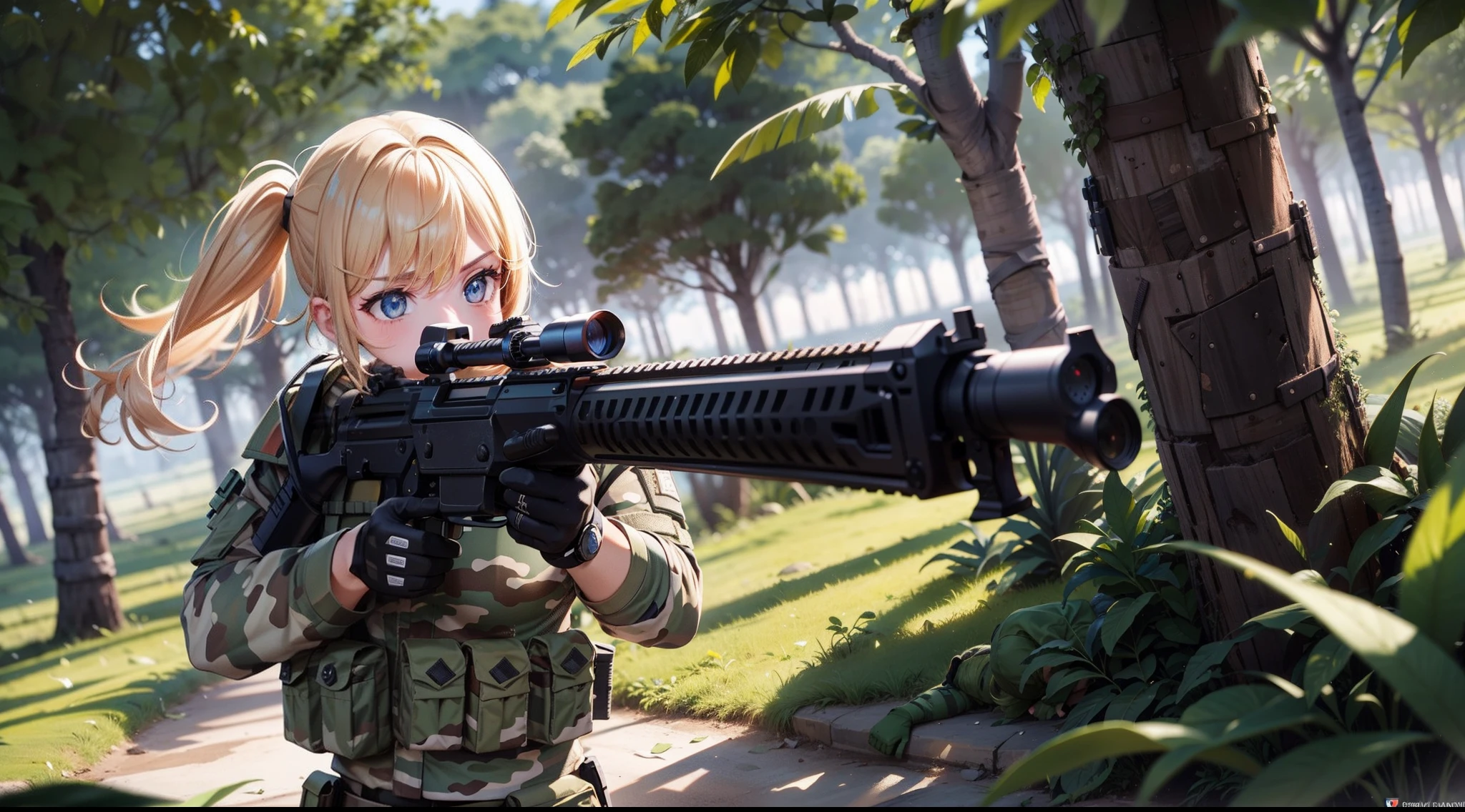 camuflar, CQB, CQC, fuzil de assalto, menina da batalha, flash focinho, na selva