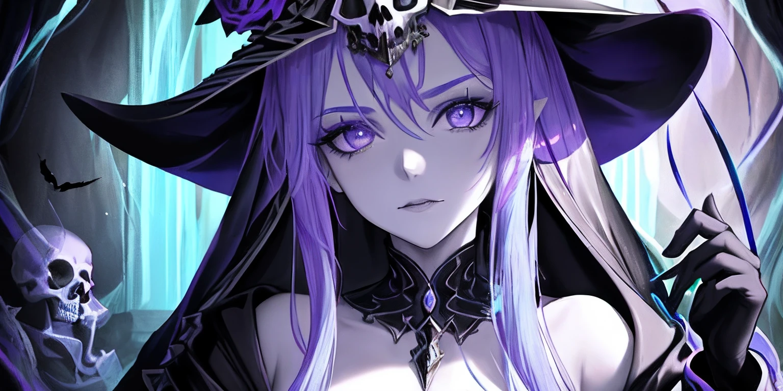there is a skull with a hood and a hat on it, purple slime, lots of slime, slimy, close-up portrait goddess skull, goddess of death,blue, green slime, saint skeleton queen, queen of death, unreal engine render + a goddess, portrait of the god of death, artstation 4k, the angel of death with a halo, scary queen of death, beautiful male god of death