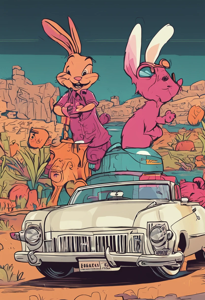 make me a poster in the style of loony toons featuring bugs bunny