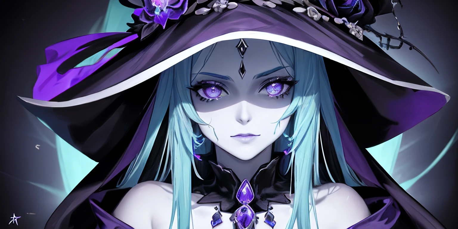 there is a skull with a hood and a hat on it, purple slime, lots of slime, slimy, close-up portrait goddess skull, goddess of death,blue, green slime, saint skeleton queen, queen of death, unreal engine render + a goddess, portrait of the god of death, artstation 4k, the angel of death with a halo, scary queen of death, beautiful male god of death