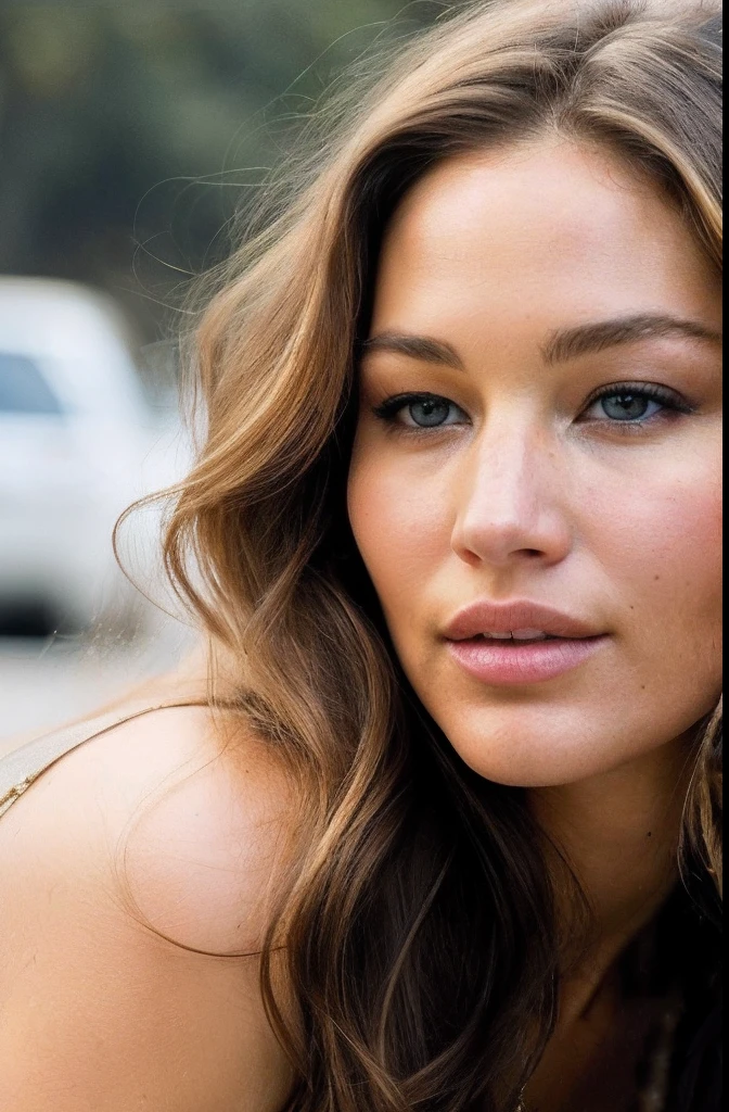 highly detailed portrait of the most beautiful woman posing elegantly, charm and sexy, insanely detailed most beautiful face with cheek dimples!!, face like "combination of Gisele Bundchen’s and Jennifer Lawrence’s and Jennifer Hawkings’s faces"