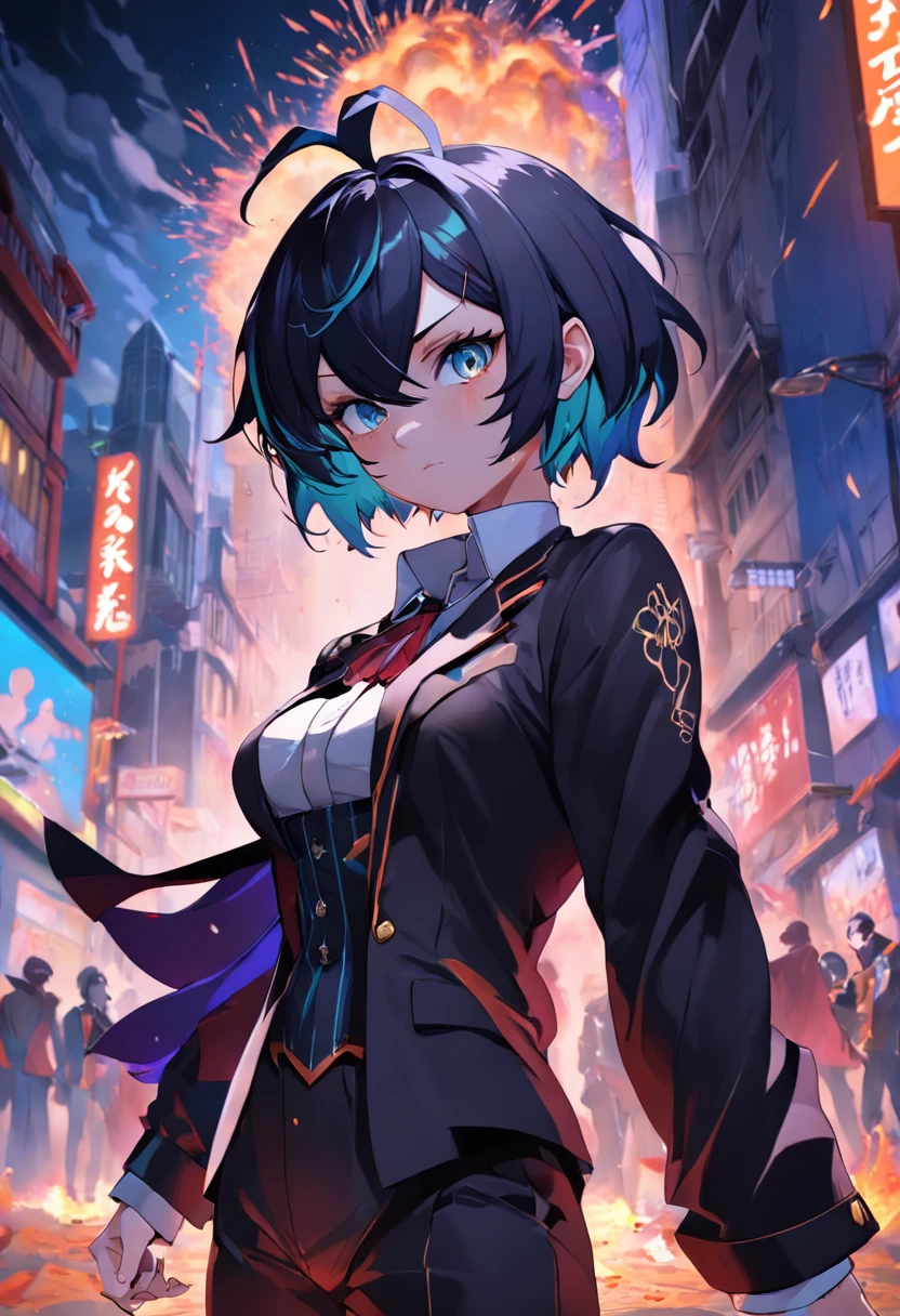 Persona con traje de coco,strange adventure of Jojos!, Fotograma de pelicula, con estilo anime gore oscuro edgy emo demonio oscuro, Espelotón, Juego genshin impact, Modelo de YouTuber virtual live2d, Club roblox, Estilo Jojos Bizarre Adventure