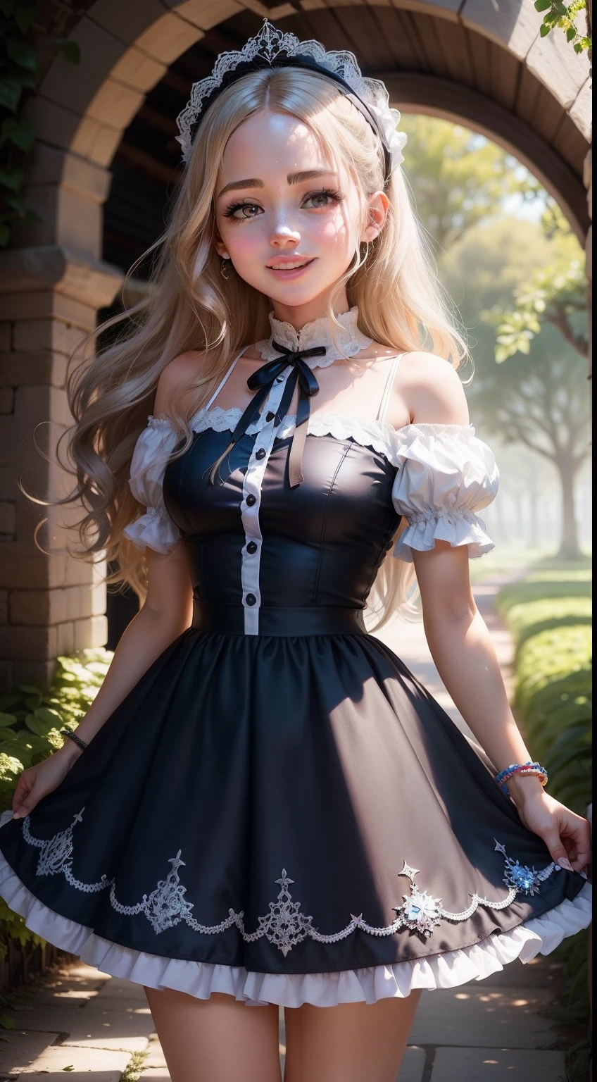 title: The Princess Doll's Journey
In the heart of an enchanted kingdom, where the sun's rays danced over verdant fields and rivers hummed sweet melodies, havia uma boneca chamada Serena. Serena era uma boneca de porcelana, vestida com um vestido de cetim rosa e coroa dourada. Ela vivia no quarto de uma pequena garota chamada Emma.
Emma amava Serena profundamente e brincava com ela todos os dias. Elas compartilhavam segredos, they told stories and dreamed together. Mas Serena desejava mais do que apenas as paredes do quarto. Ela ansiava por aventura, pelo mundo que via pela janela, for seeing the stars at night.
Uma noite, when the moon was full and the wind whispered promises of mystery, something magical happened. A fada do reino, Lumi, ouviu os desejos de Serena e decidiu conceder-lhe um dia de vida, um dia para experimentar a jornada que tanto ansiava.
The next morning, Emma acordou e encontrou Serena, agora viva e sorridente, ao lado dela. Os olhos de Emma brilharam de surpresa e alegria. Serena tinha uma voz suave e delicada, and was full of curiosity for the outside world.
"Emma, querida amiga, posso explorar o reino hoje?", perguntou Serena.
Emma assentiu com um sorriso. "Claro, Serena! Vamos fazer isso juntas."
E assim, a dupla partiu em sua jornada. Percorreram campos de flores vibrantes e caminharam pelas margens do rio. Serena was delighted by the butterflies that danced around her and the rays of sunshine that warmed her face.
In the afternoons, they found a magical clearing where fairies played and sang. Serena se juntou a elas, Dancing and laughing as if he had never done anything more than that. A alegria era contagiante, e Emma sentia-se grata por compartilhar esse momento com sua boneca.
when the sun began to set, Serena looked up at the starry sky in awe. "The stars are so beautiful", murmurou.
Emma assentiu. "Sim, NCIS. Each star has its own story."
Serena olhou para Emma com carinho. "Just like each of us."