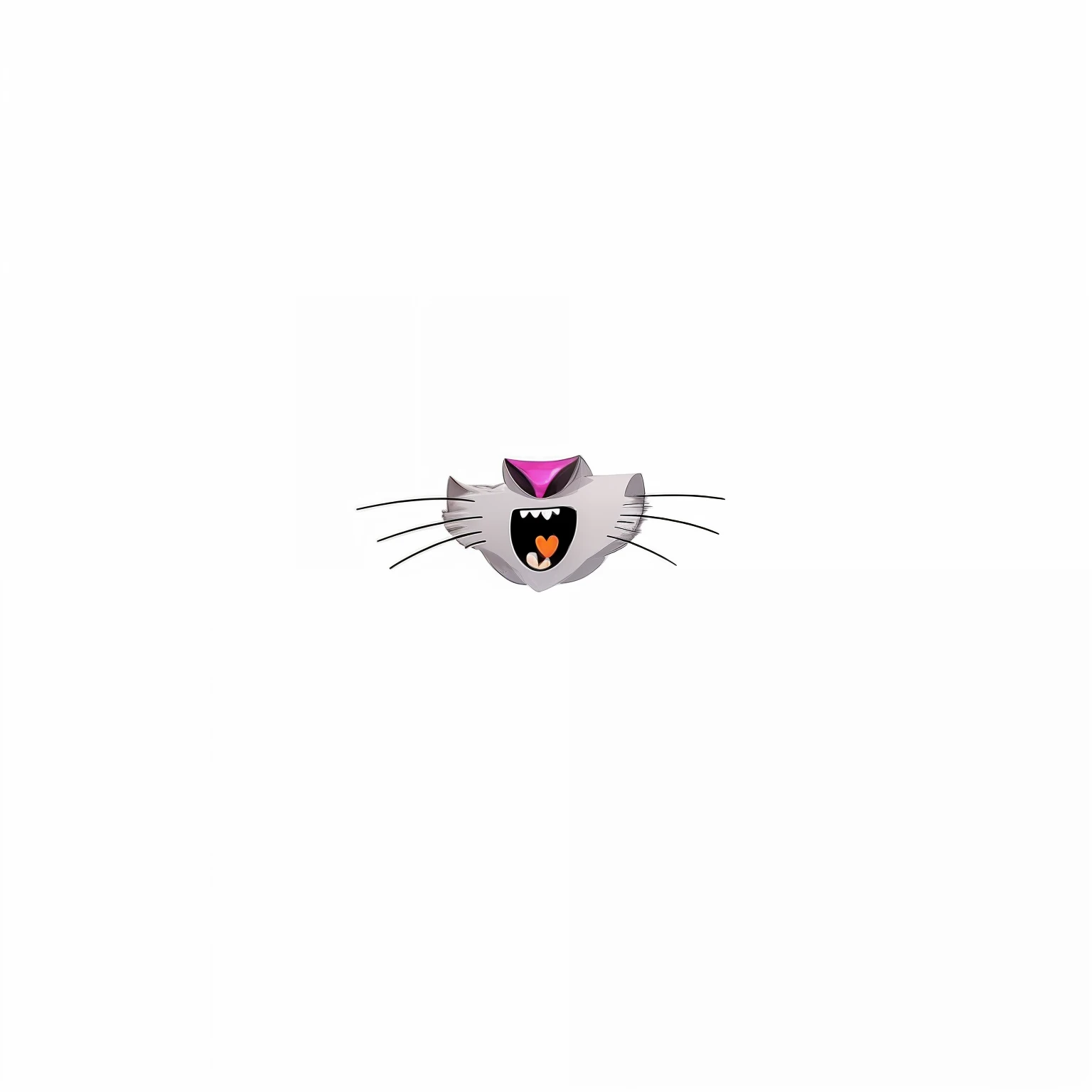 um close up do rosto de um gato com um olho vermelho, presas estendidas, com presas, com um fundo preto, Presas, Takato Yomamoto. 4 mil, papel de parede minimalista, em um fundo preto, gato vampiro, Papel de parede amoled, presas de veneno, duas presas, gato zangado, sorriso maligno mostrando presas, presas afiadas