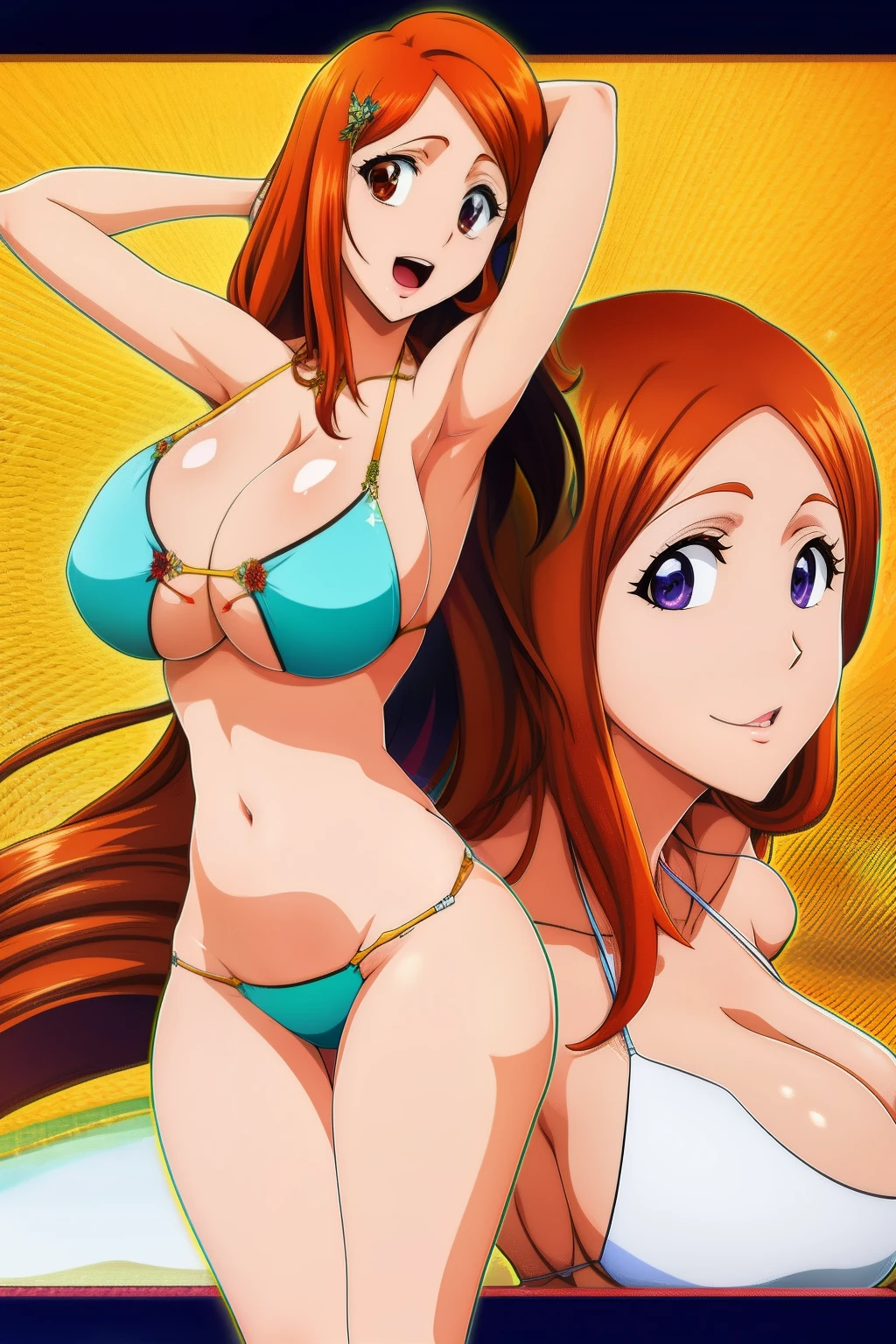 Orihime, bikini, V-String thong, big breasts, sexy, large, transparent
