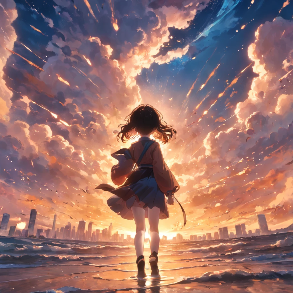 Os sete integrantes do BTS obra-prima, melhor qualidade, filme ainda, floating into the sky, close-up, brilhante, feliz, Soft lighting and Warm, sun sunset, (Sparks: 0,7)