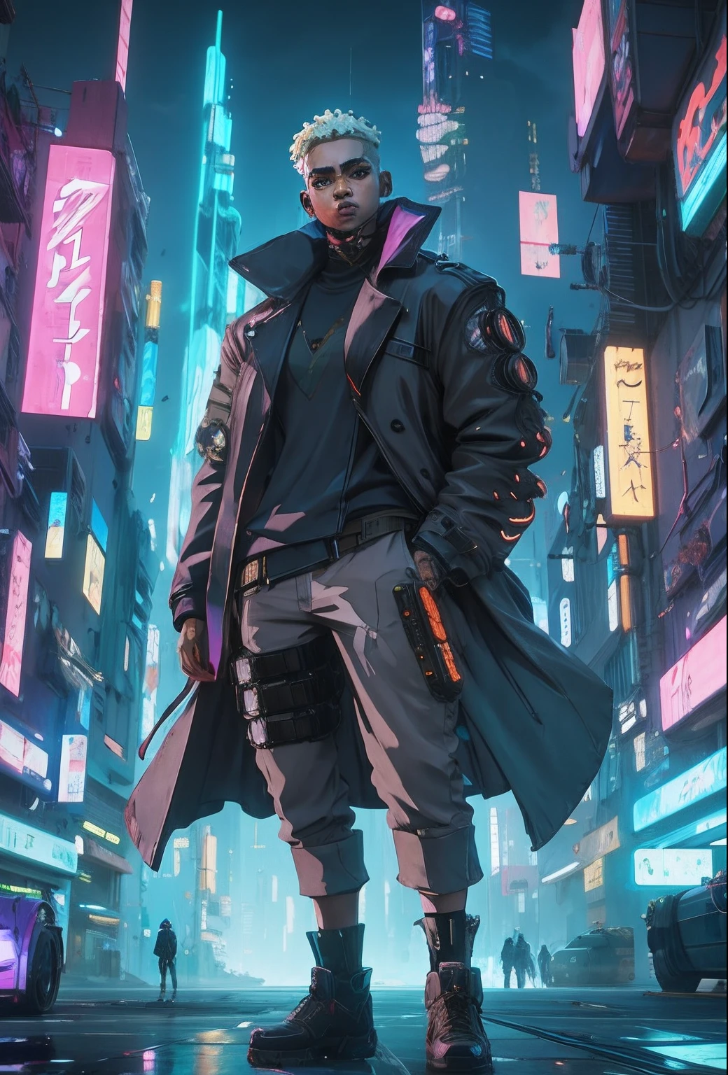 Anime character in a trench coat standing in a city at night, arte de Anime Cyberpunk, Anime cyberpunk moderno, arte digital do Anime Cyberpunk, arte cyberpunk anime, badass anime 8 k, cyberpunk digital - arte de anime, arte cyberpunk blade runner, cara cyberpunk, estilo de arte cyberpunk, cyberpunk themed art, Anime Cyberpunk, Cyberpunk Rua Goon, arte do personagem cyberpunk, estilo de arte cyberpunk