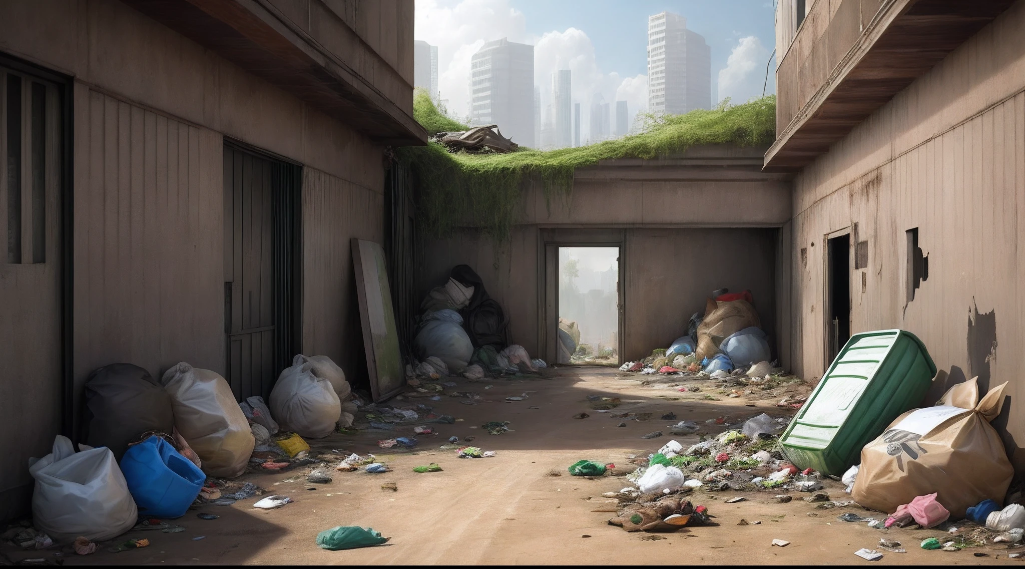 The theme is "If garbage takes over you",Depicting the living environment on Earth 700 years later