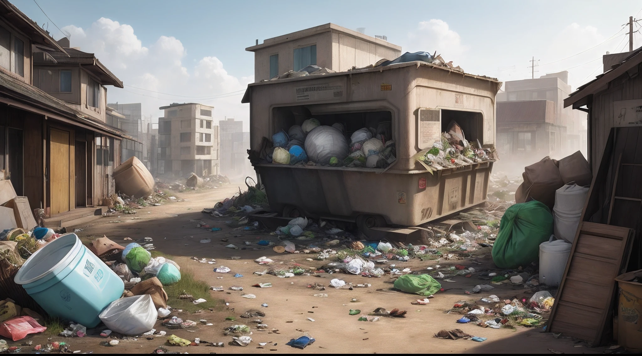 The theme is "If garbage takes over you",Depicting the living environment on Earth 700 years later