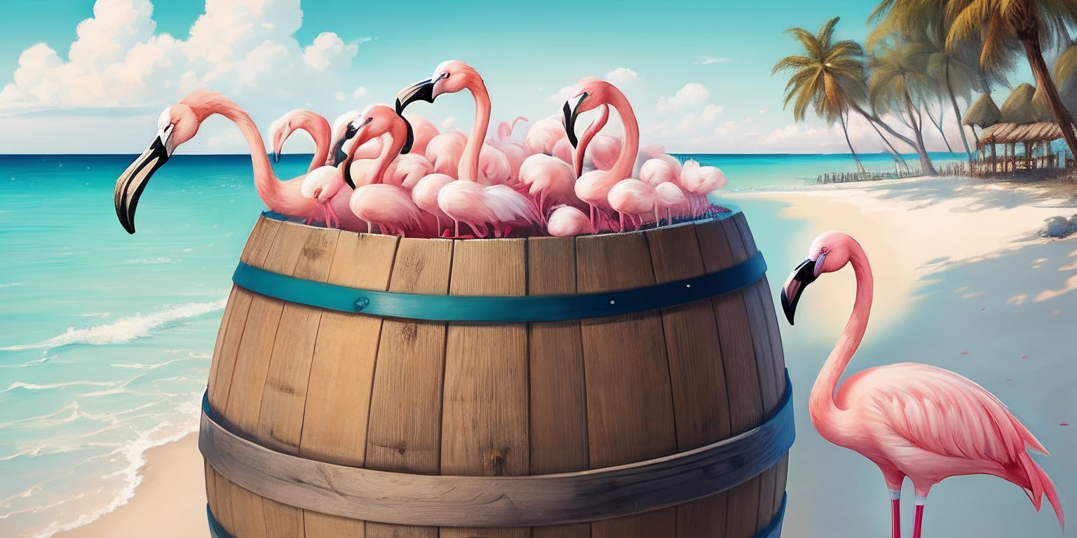 Barrel of flamingos