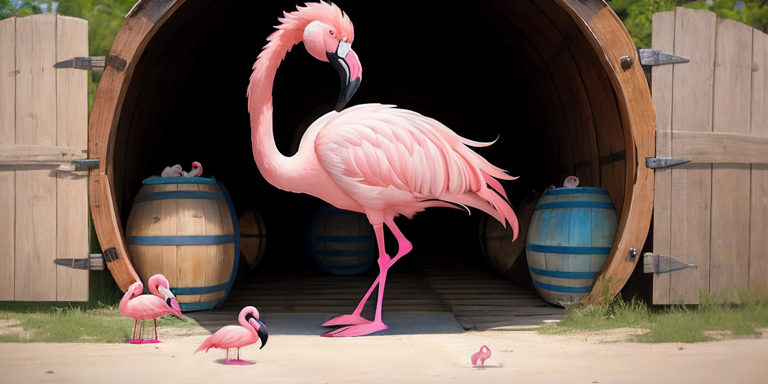 Barrel of flamingos