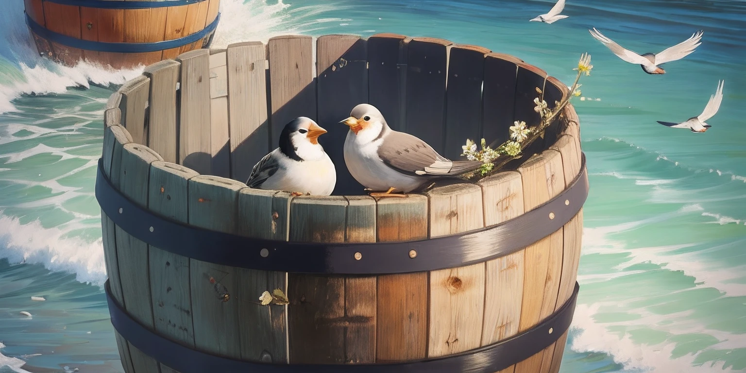 Barrel of birds