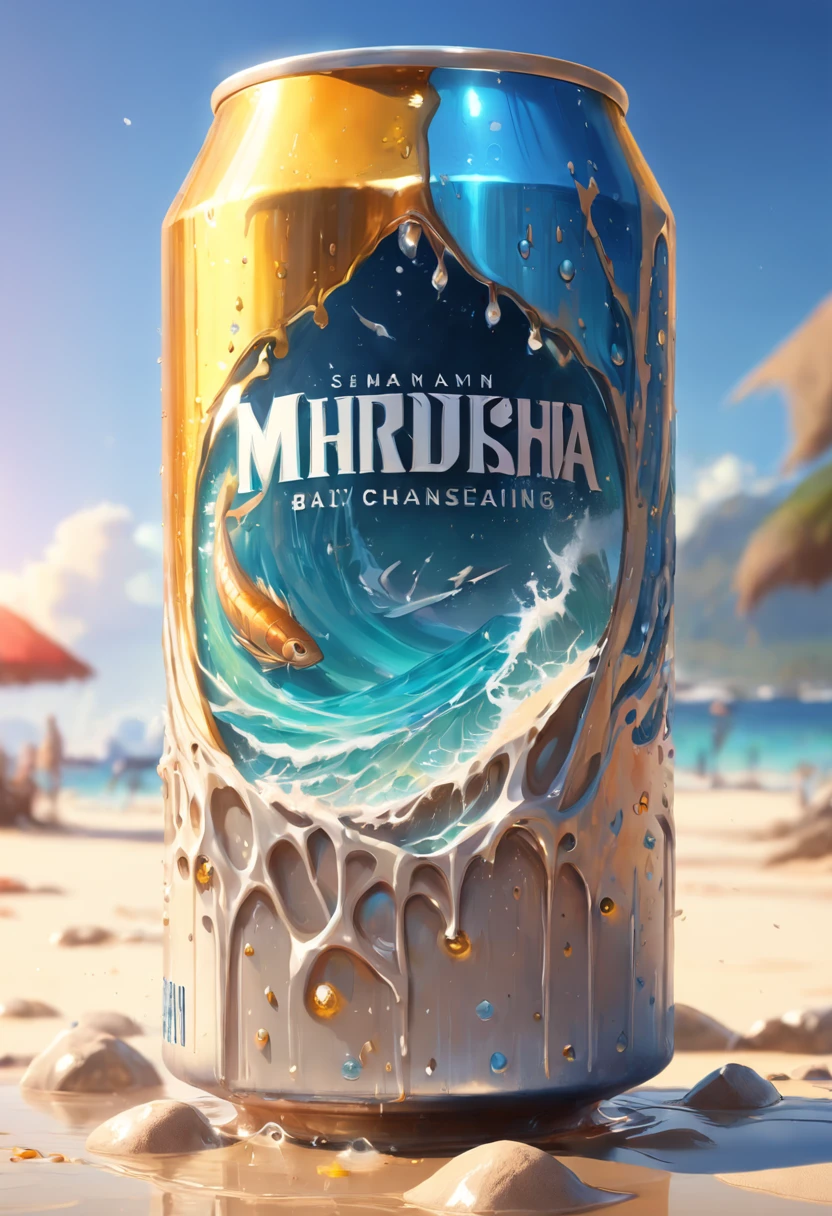 tropical, beer can on the sand, sun rays, bottom view, summer, concept art, oil painting, octane render, hyperdetailed, 4k, soft lighting, trending on artstation, intricate details, highly detailed, heavy strokes, paint dripping, extra depth, close up, octan render, raytracing, 8k, hyperdetailed, digital matte painting, sharp focus, perfect composition, digital render. hq. hd. 8 k. award winning. realistic, bright colors, best quality, masterpiece, highres, original, extreme realistic details, trending on artstation. a detailed matte painting by stephan martiniere, Realistic illustration. photorealistic, sharp focus, ultra detail, cinematic lighting, studio lighting, ultra realistic, ultra detailed, bokeh, sharp features, 4k, soft lighting, intricate details, highly detailed, oil painting, heavy strokes, paint dripping, hyper detailed painting, complex, 4k resolution, Unreal Engine 5, volumetric lighting, elegant, trickster, clear, deep color art, global illumination, centered, symmetry, painted, intricate, volumetric lighting, beautiful, rich deep colors masterpiece, sharp focus, ultra detailed, in the style of dan mumford and marc simonetti, oil painting, heavy strokes, paint dripping