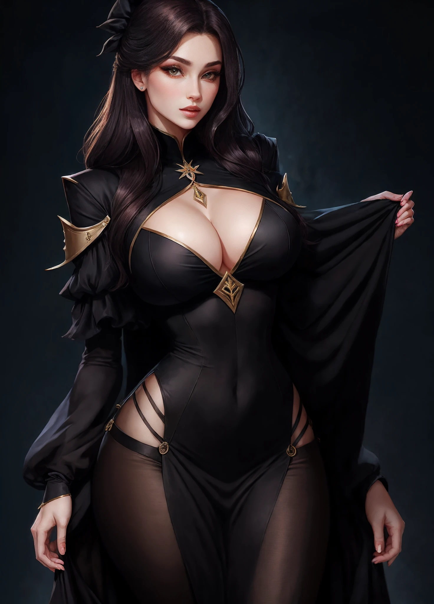 Bigchest,blacksilk,Beautuful Women