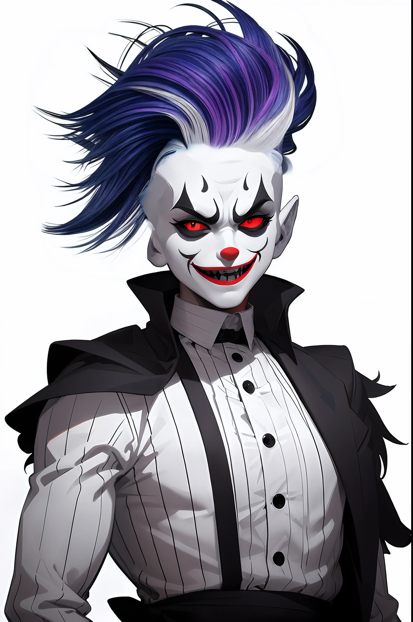 "an eccentric hair style with visible strands."