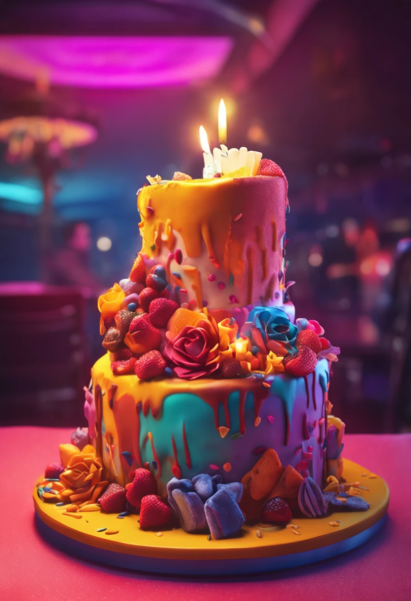 ultra realistic 4k birthday cake