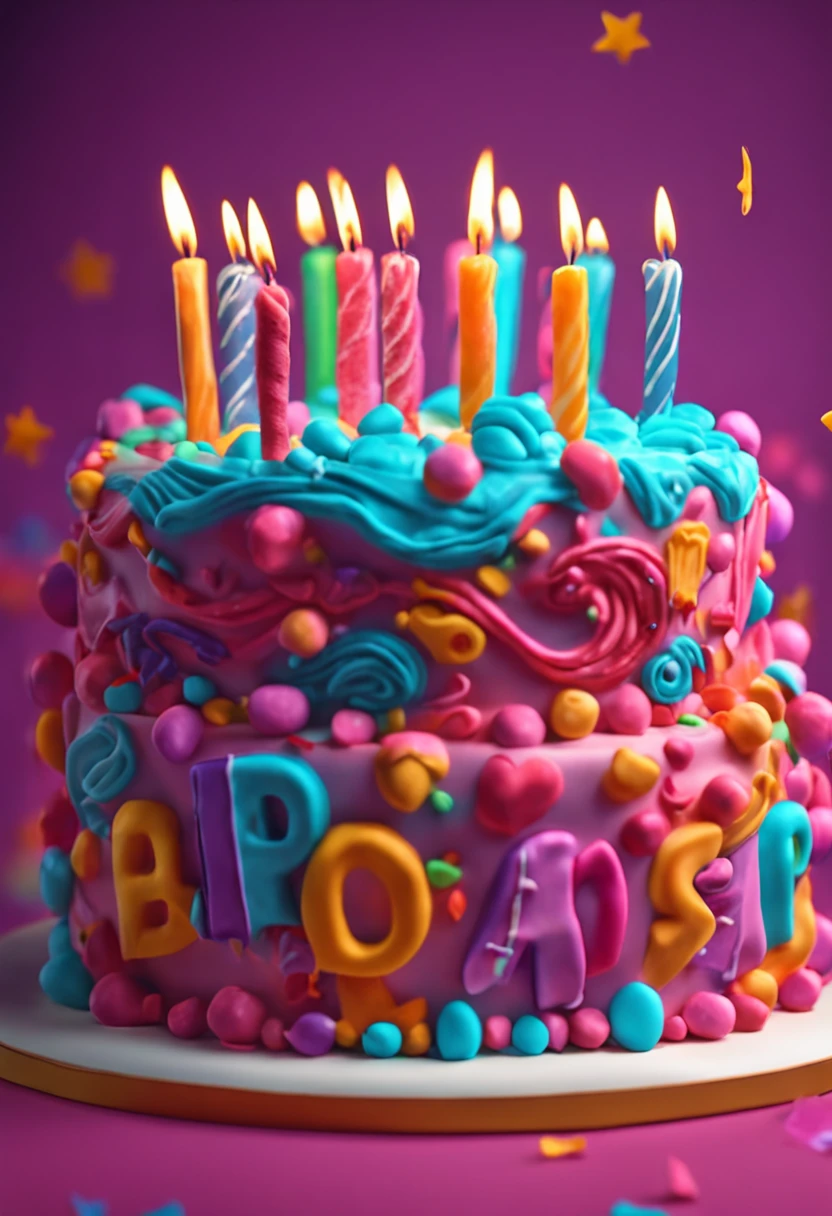 Ultra realta birthday cake, detalhado, 4k