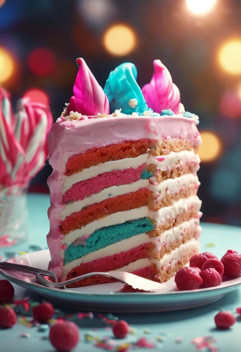 Ultra realta birthday cake, detalhado, 4k