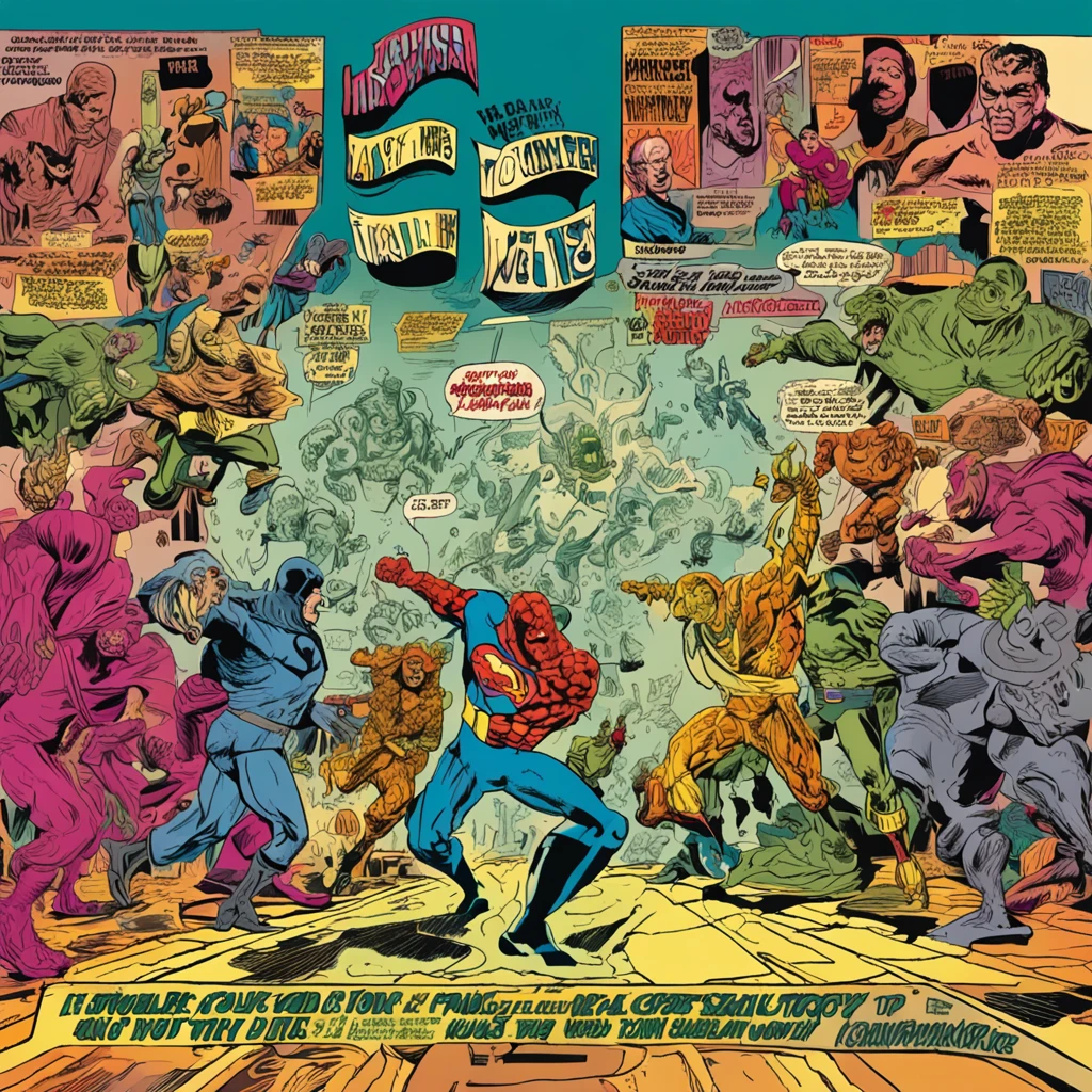 The courage to speak up for truth and justice can defeat evil, even in a world full of technology and magic, comic book illustration by jack kirby