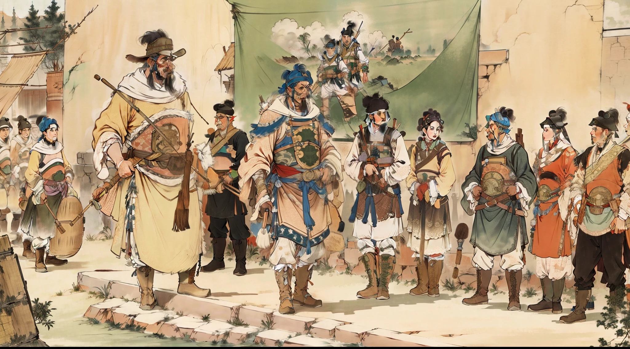 Bandits and officers and soldiers confronted