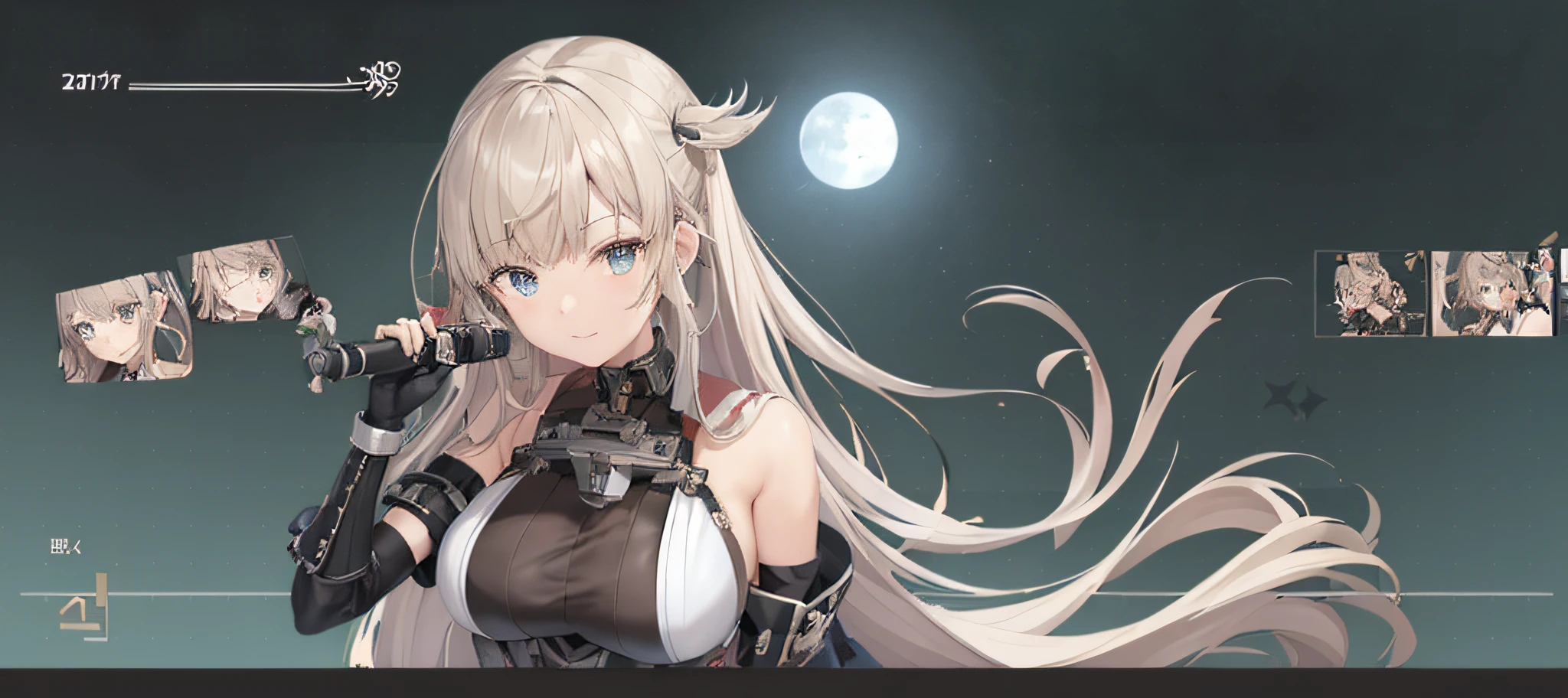 A girl holds a black cowhide camera, A scene from the《Azur route》videogame, FROM NAMYO STYLE, Kantai collection style, girl with warship parts, kancolle, kantai collection arcade, Azur Route Blue Lane》in Alfredo, Fine details. Girl Front, pixiv 3dcg, Girls Frontline CG
