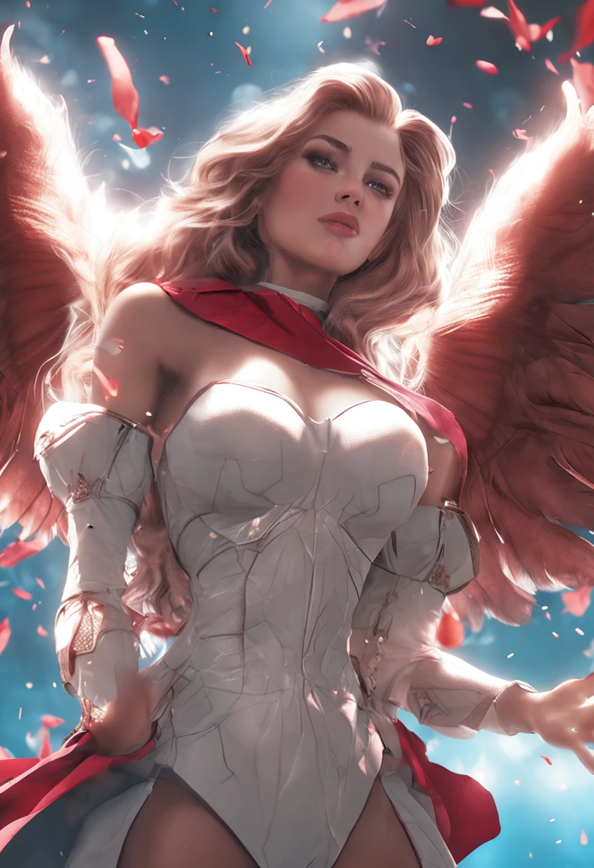 Realistic, live-action beauty, big breasts, not wearing the upper body