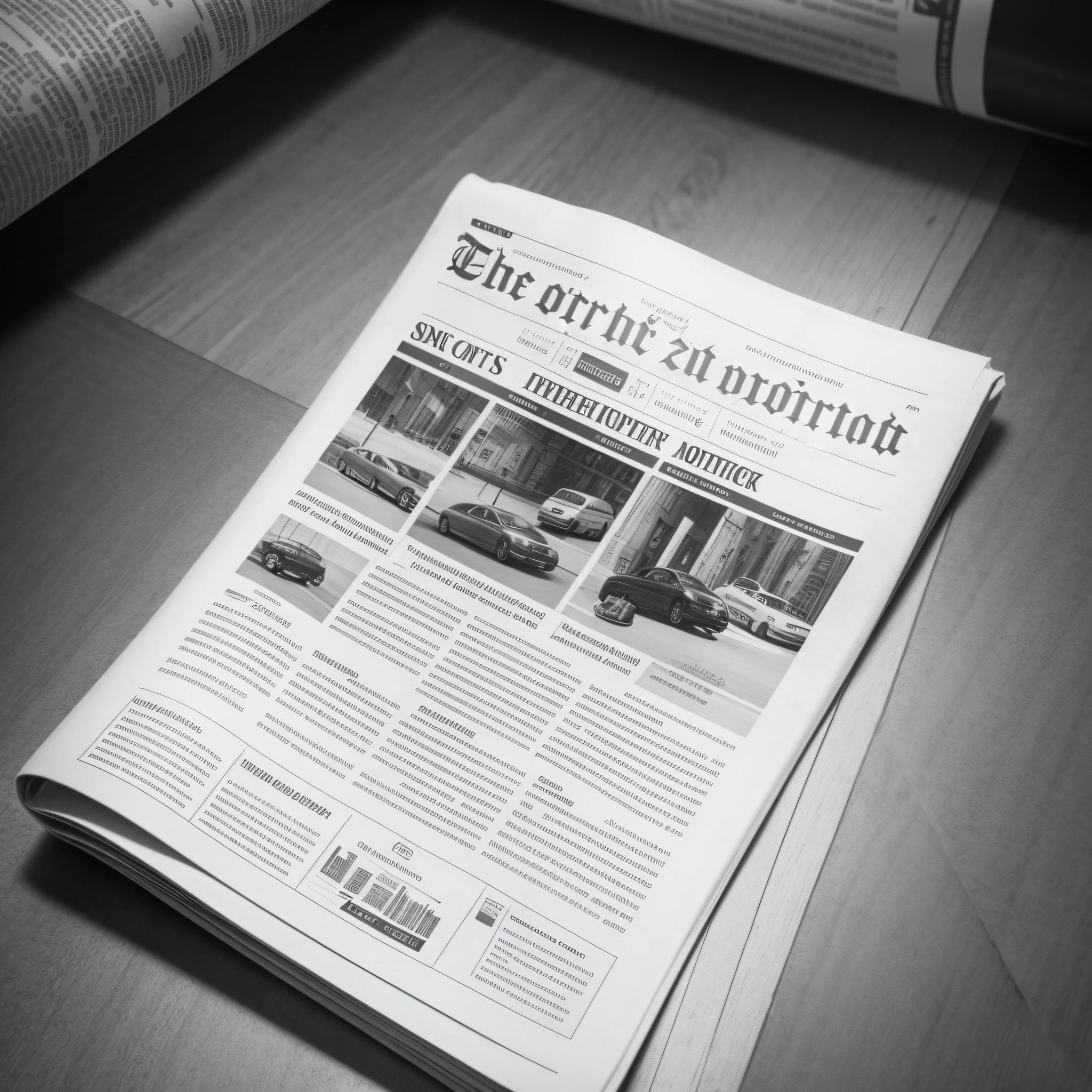 newspaper, monochrome, no human