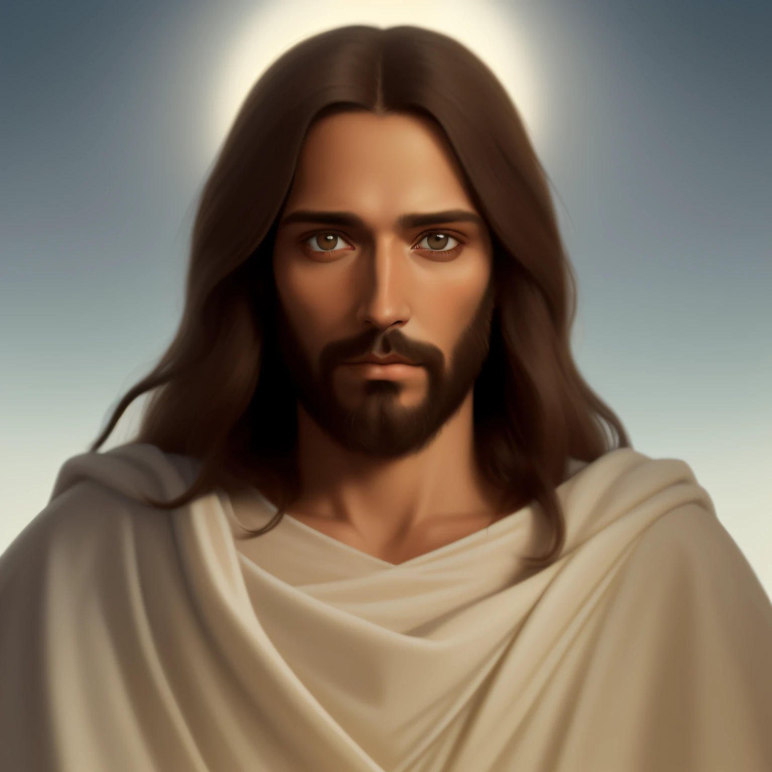 Jesus com cabelos longos e barba vestindo um manto branco, Retrato de Jesus Cristo, Jesus Cristo, jesus of nazareth, rosto de Jesus, Jesus, Vestido como Jesus Cristo, Jesus Cristo em, O Senhor e Salvador, Jesus Gigachad, by Hristofor Žefarović, fan art, Jovem Deus Todo-Poderoso, dor digital pintura a oleo