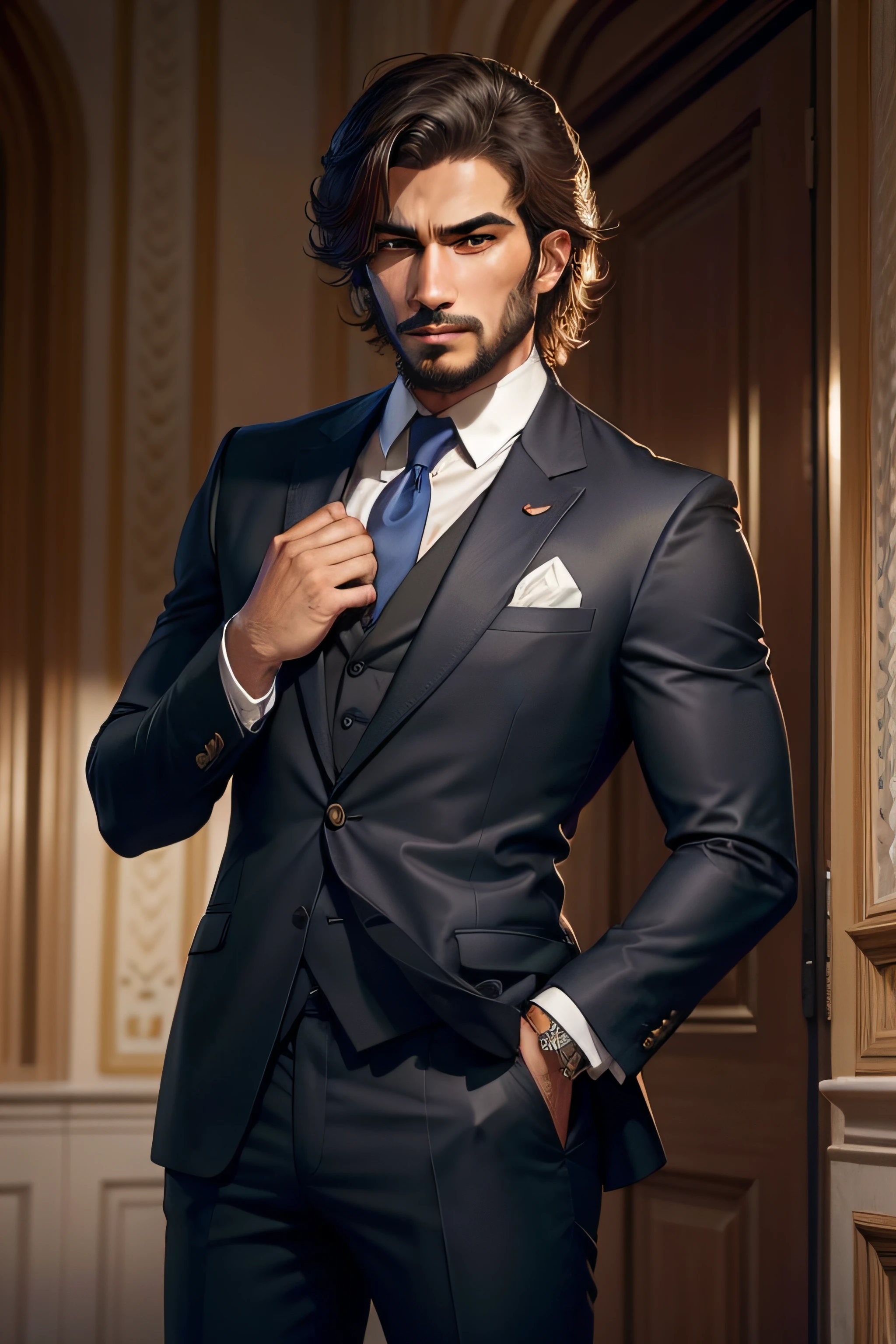 imagem real de pessoa gentleman, o escolhido por deus, Like a lion in an Italian-style suit